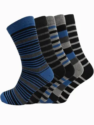 5 Pairs Men's Crew Socks Dress Formal Assorted 6-11