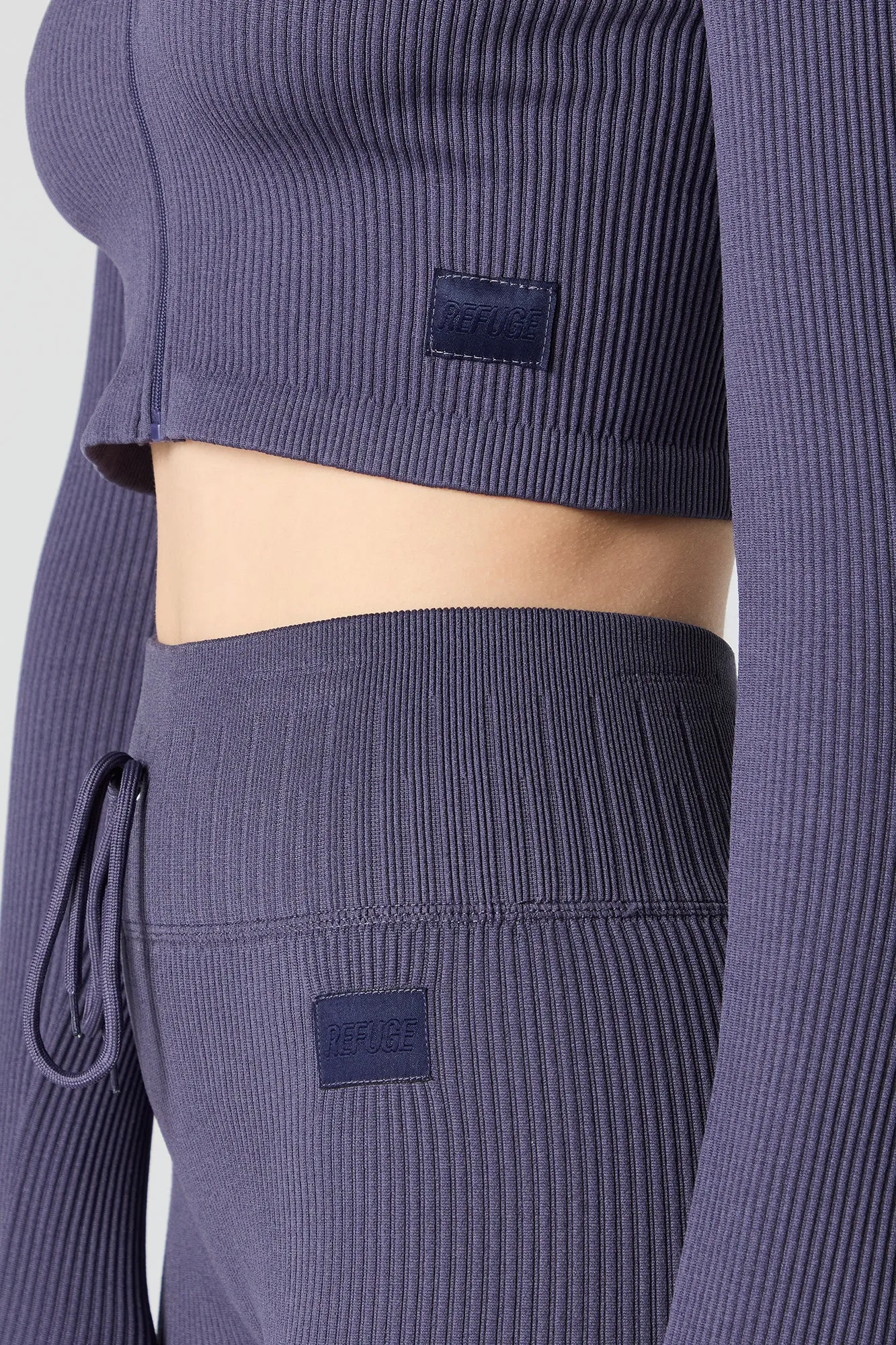 Active Seamless Ribbed Cropped Hoodie