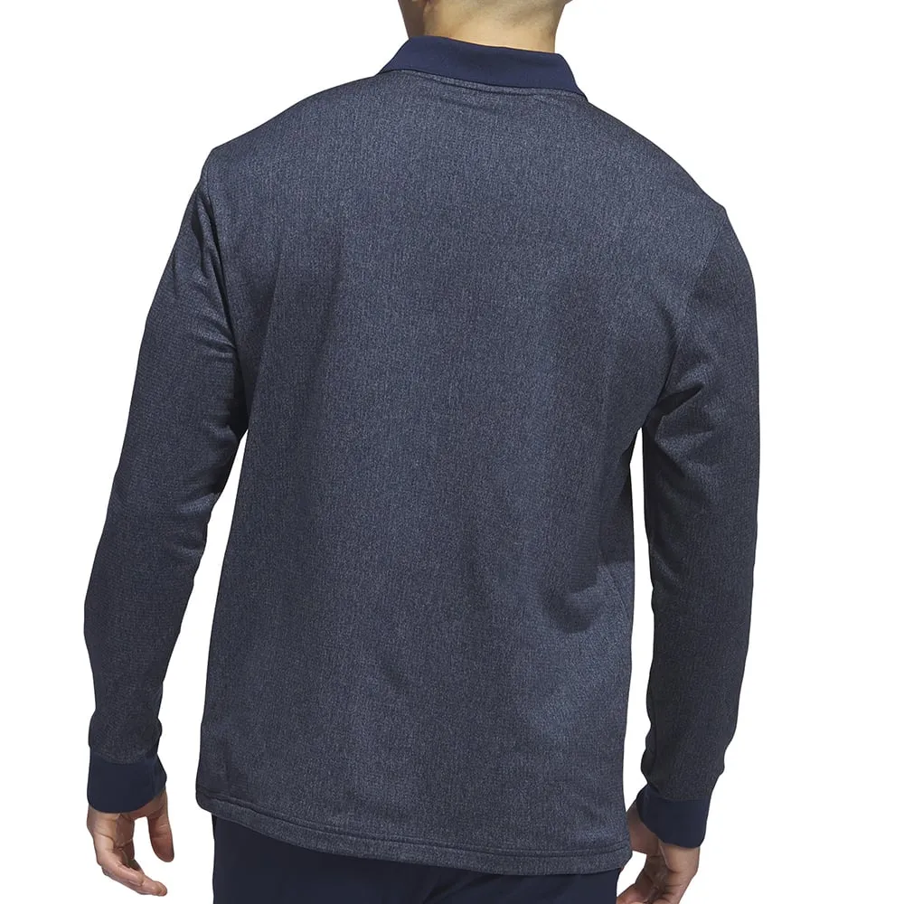 adidas Essentials Long Sleeve Polo Shirt - Collegiate Navy Melange