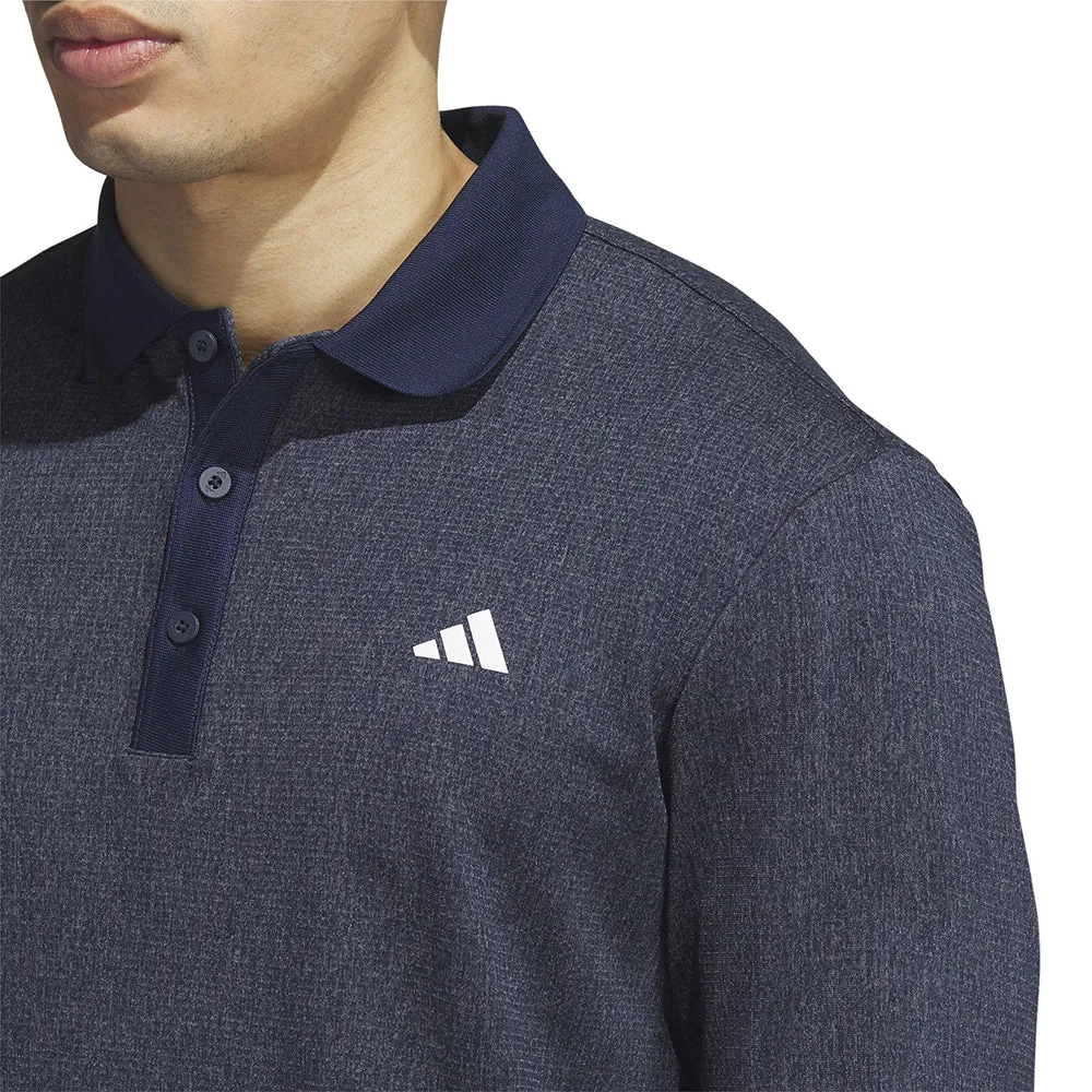 adidas Essentials Long Sleeve Polo Shirt - Collegiate Navy Melange