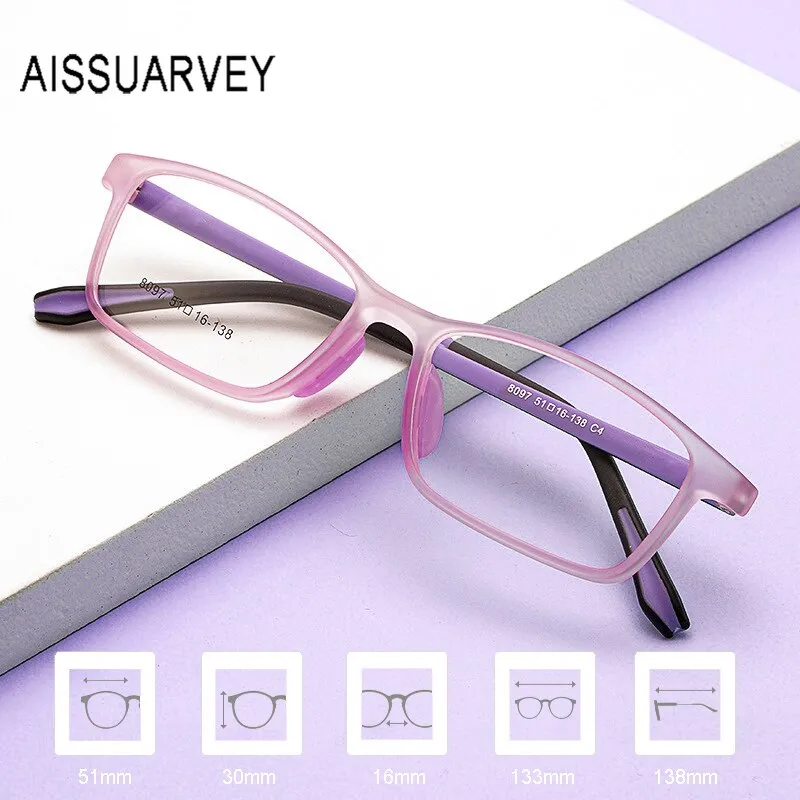 Aissuarvey Children's Rectangular Full Rim Sports Frame Unisex Eyeglasses 8097