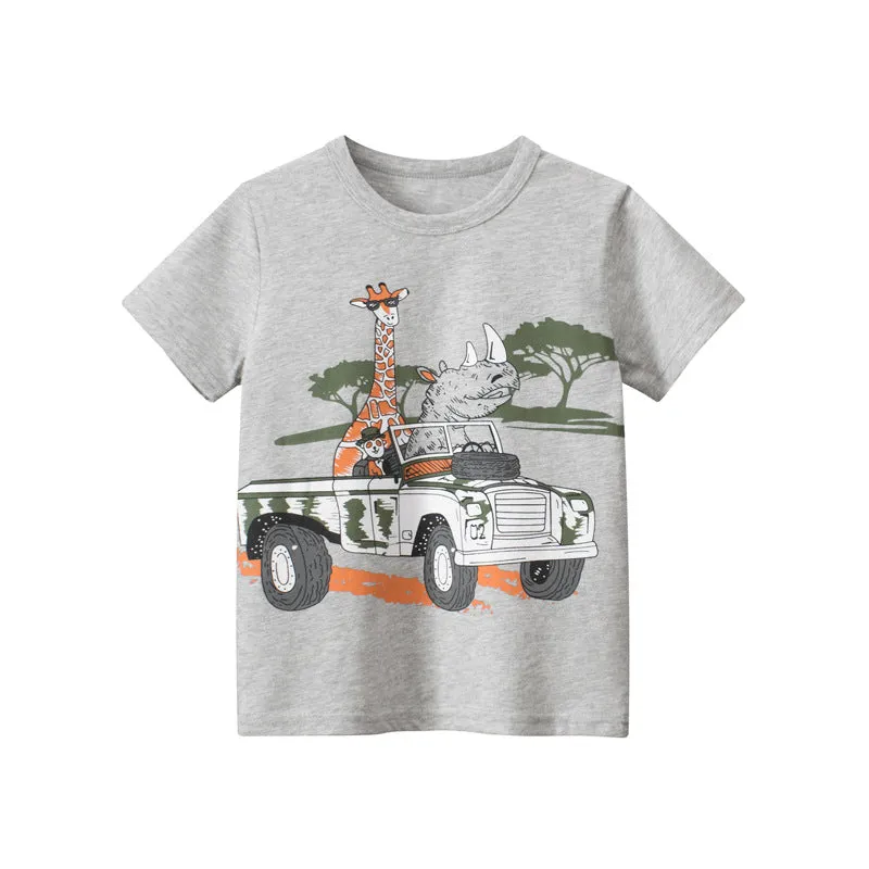 Baby Cartoon Print Pattern Crewneck Soft Cotton Shirts by MyKids-USA™