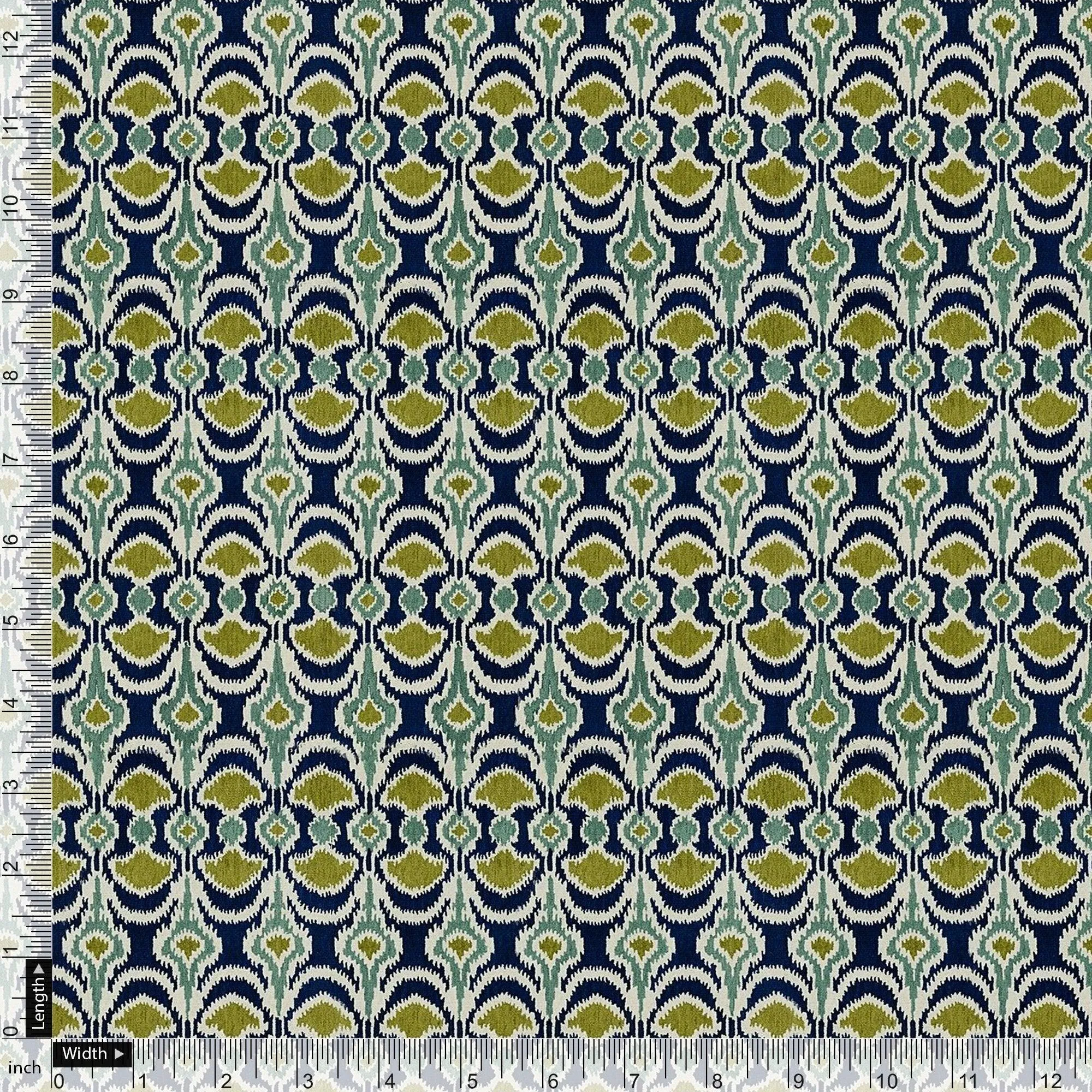 Bead and Reel Pattern Digital Printed Fabric