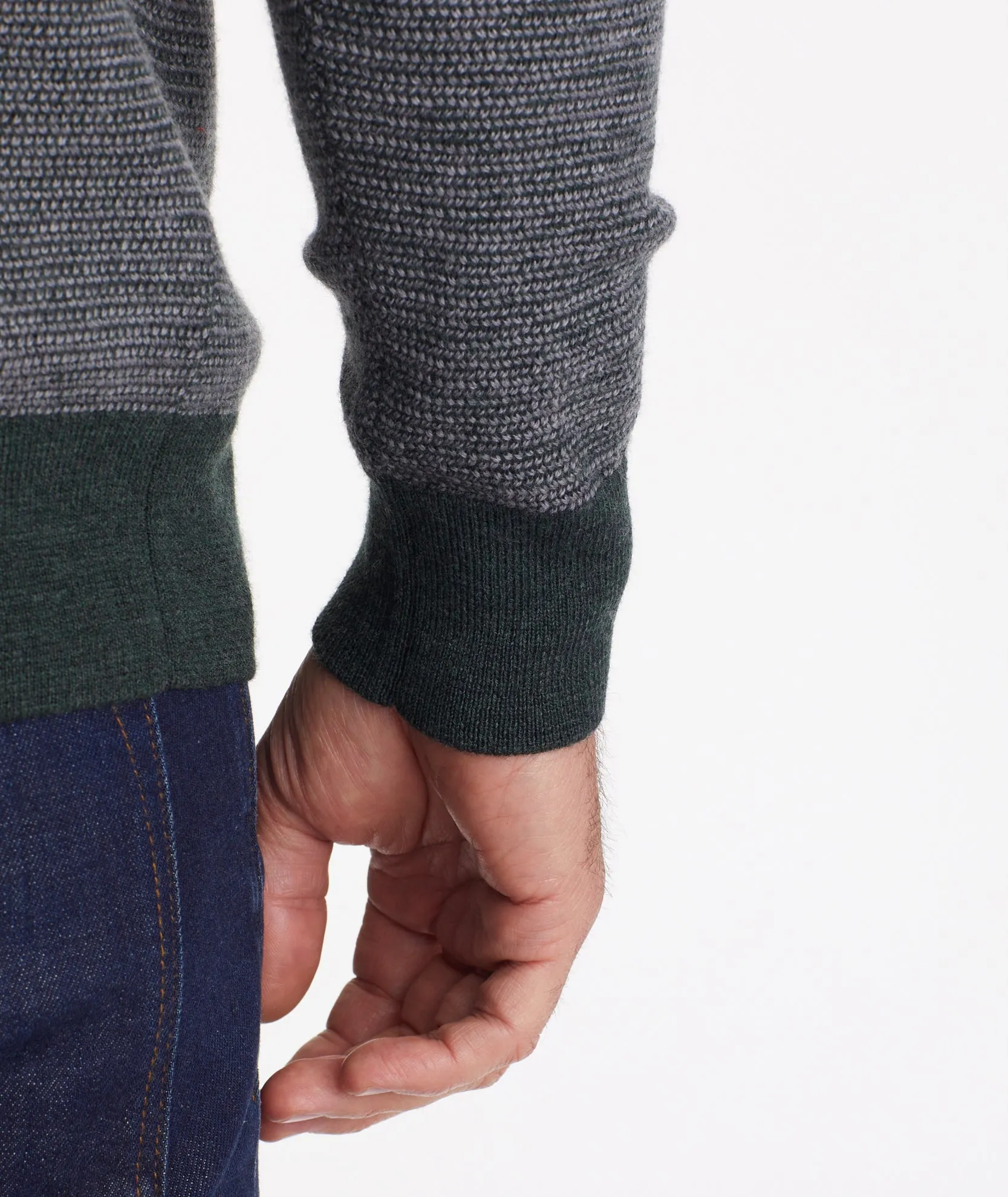 Birdseye Merino Wool Quarter-Zip Sweater