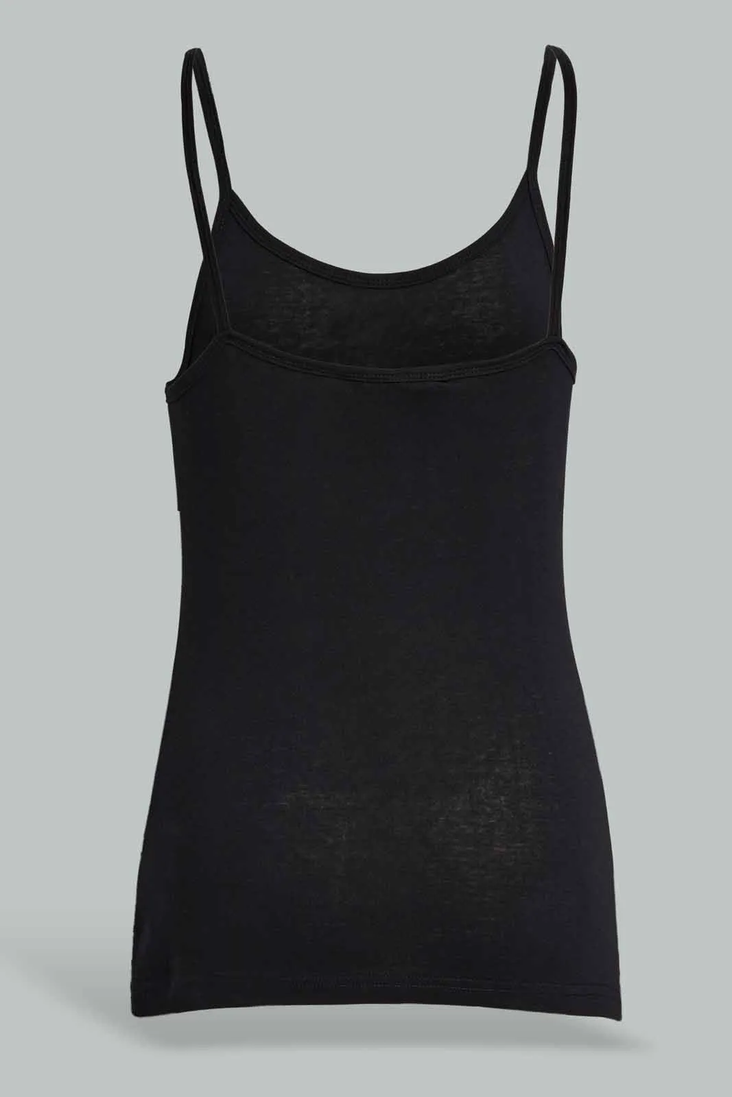 Black Plain Strappy Vest