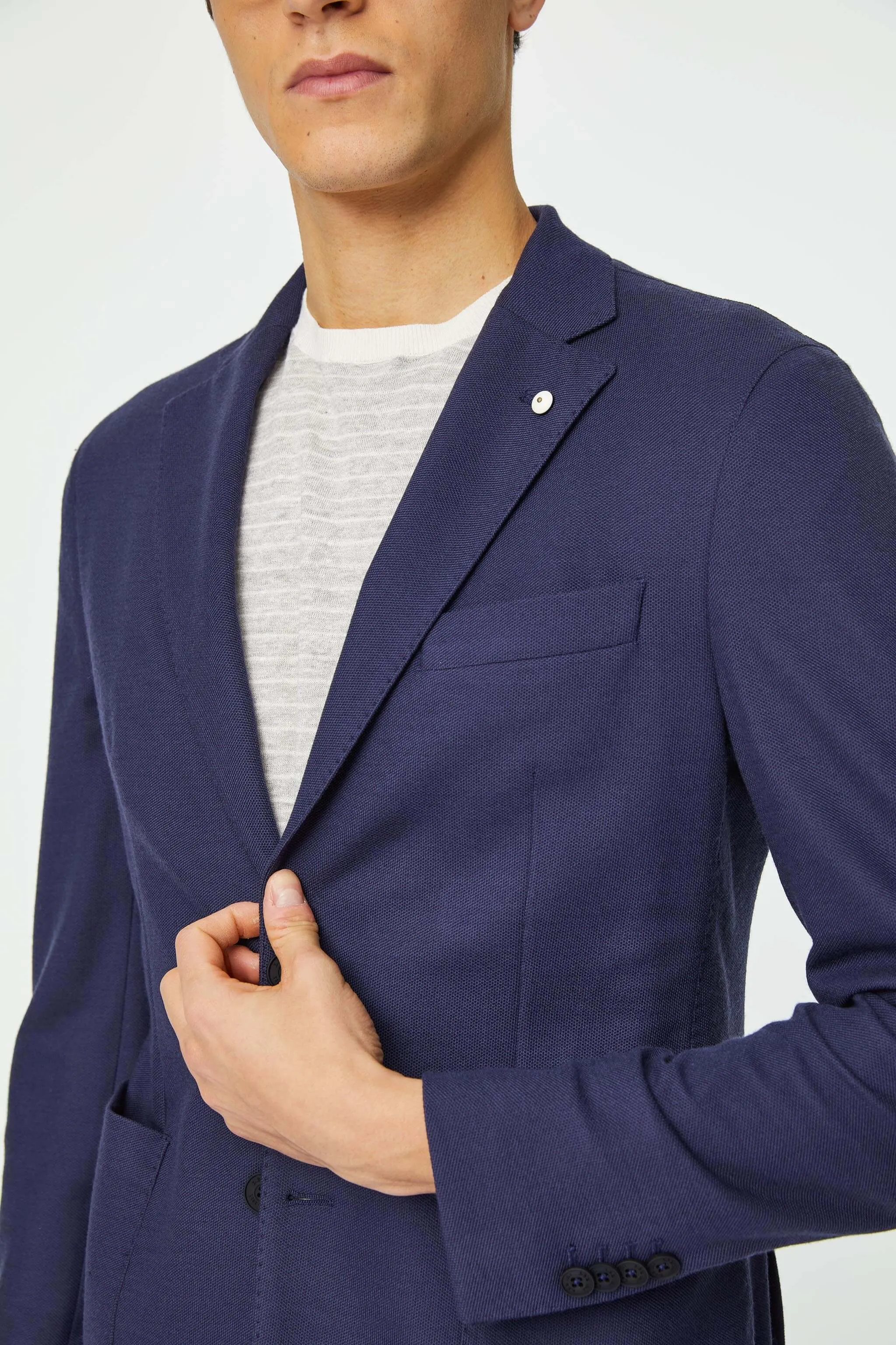 Blue Technical Travel Washable Wool Jacket - LBM 1911