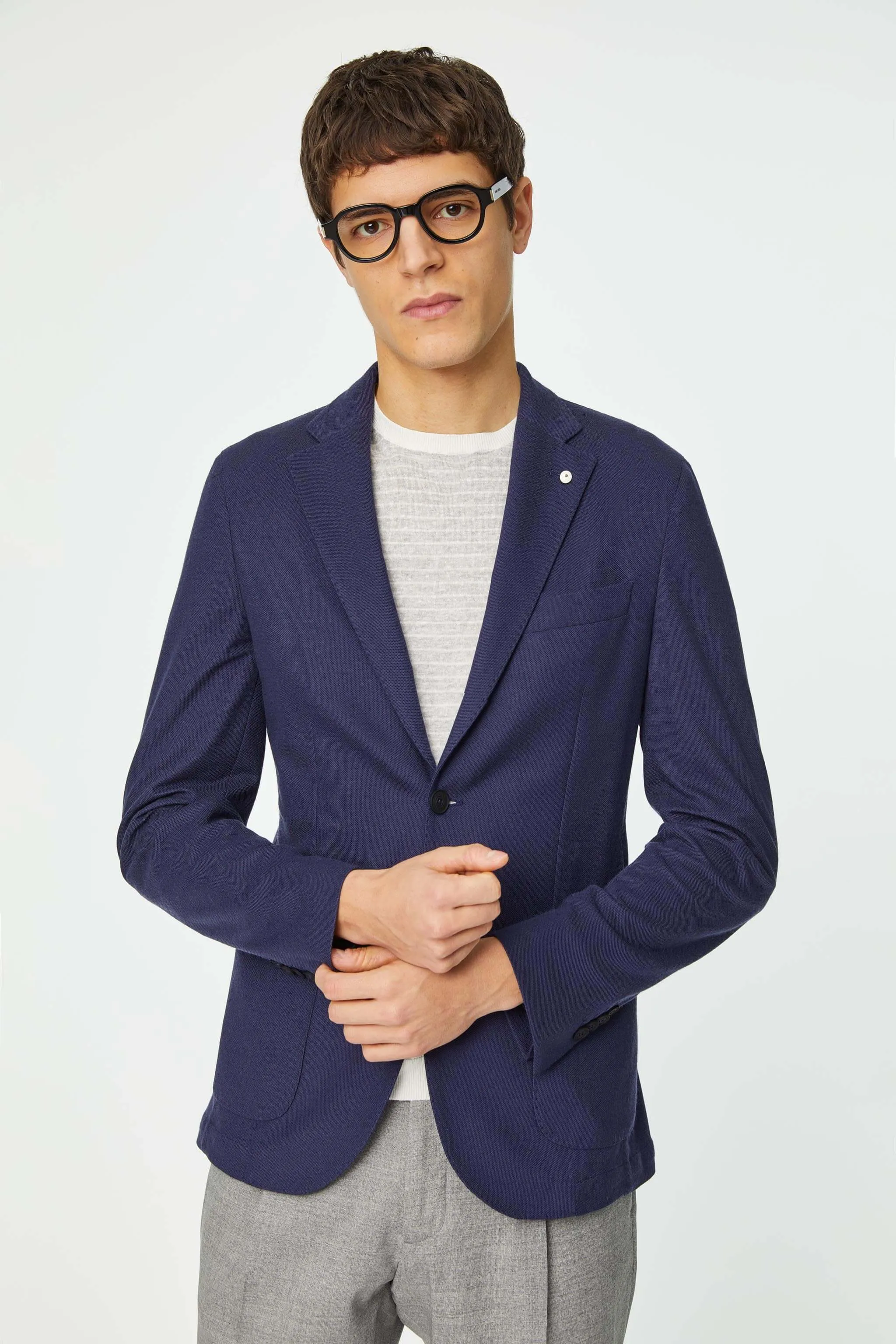 Blue Technical Travel Washable Wool Jacket - LBM 1911