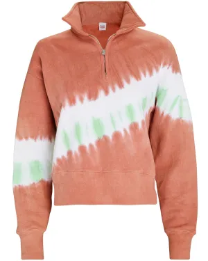 Clay Tie Dye 70s Quarter Zip Pullover