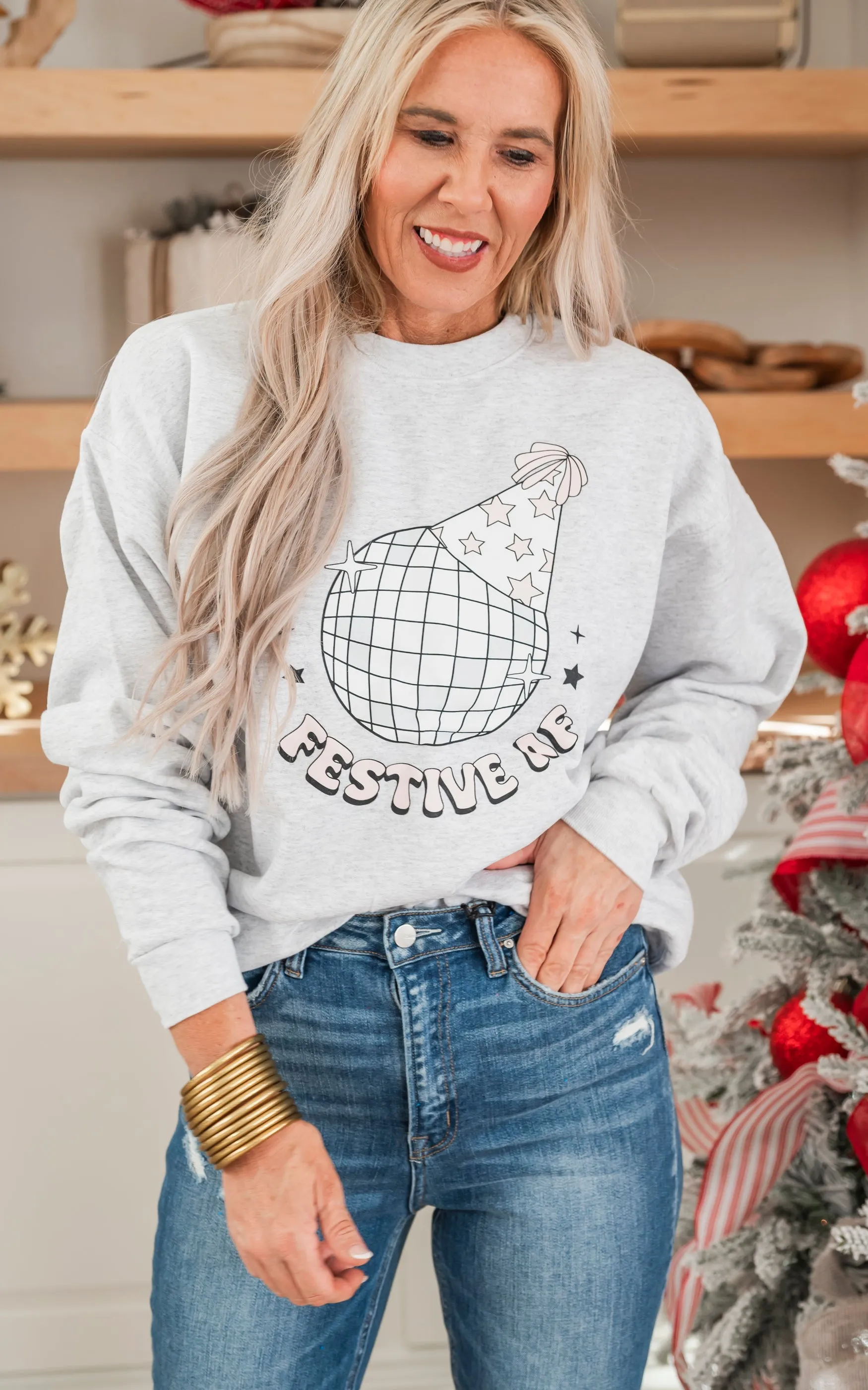 Festive AF Crewneck Sweatshirt**