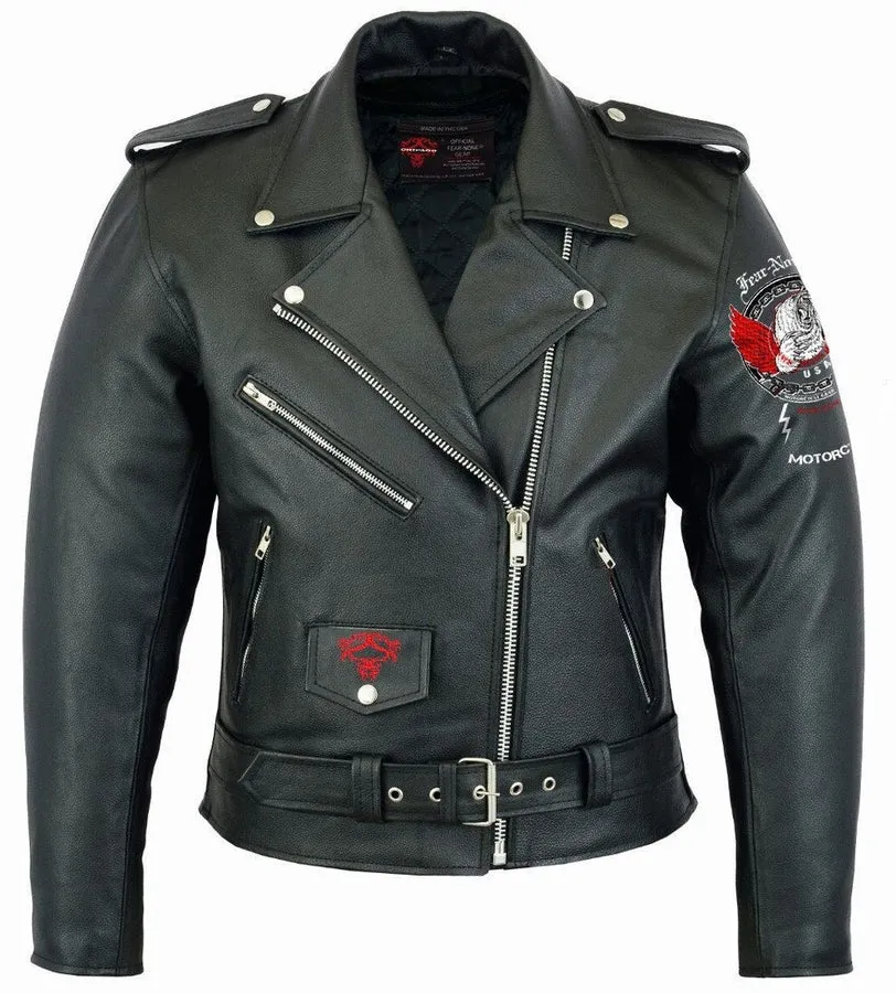 Flying Bear Rider Leather Highway Jacket