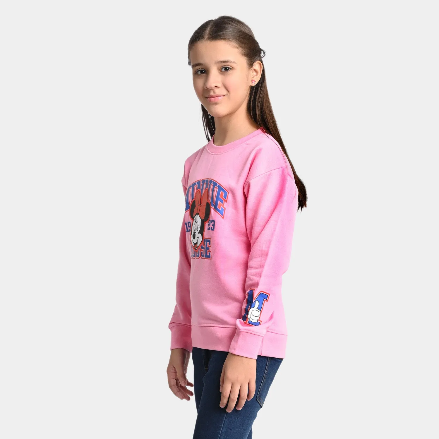 Girls Fleece Sweatshirt Character -Pink