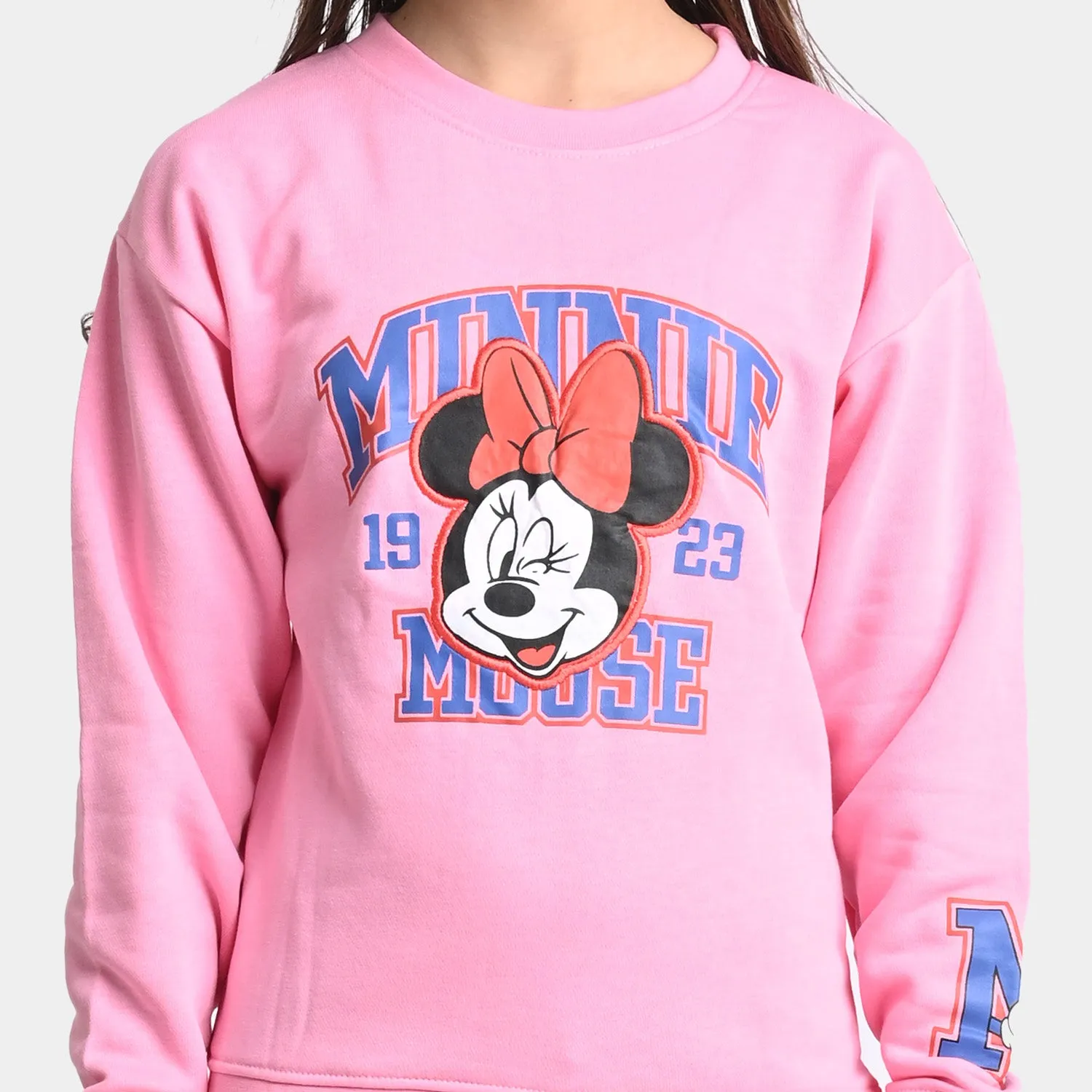 Girls Fleece Sweatshirt Character -Pink