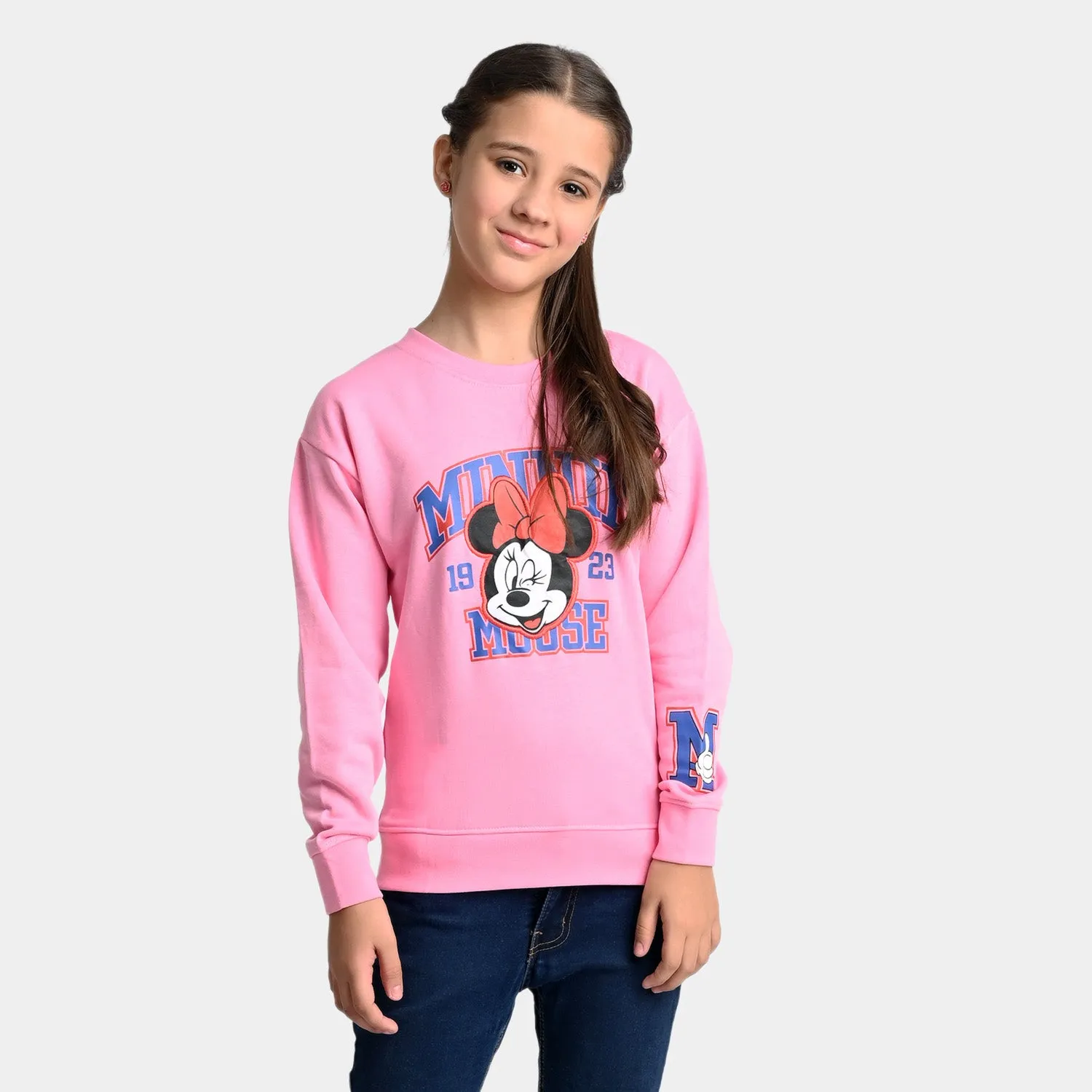 Girls Fleece Sweatshirt Character -Pink