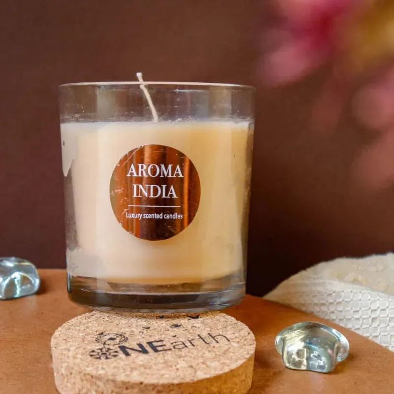 Jasmine Luxury Scented Candle with Cork Lid | Single, Set of 2 | 8.9 x 8.1 cm / 3.5 x 3.2 inches