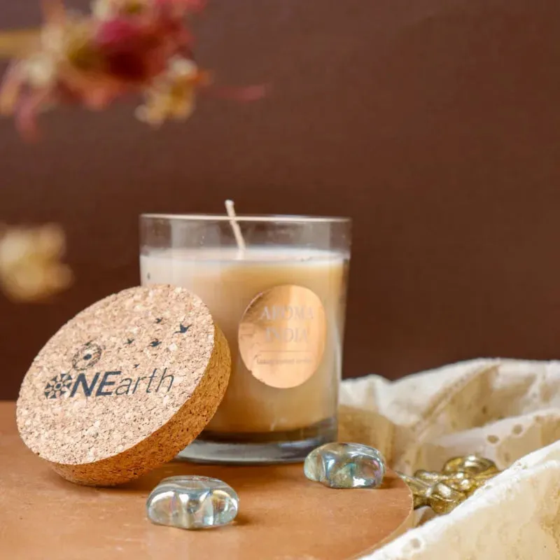 Jasmine Luxury Scented Candle with Cork Lid | Single, Set of 2 | 8.9 x 8.1 cm / 3.5 x 3.2 inches