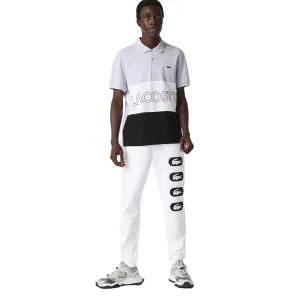 Lacoste Crocodile Print Men's Fleece Pants White-Black