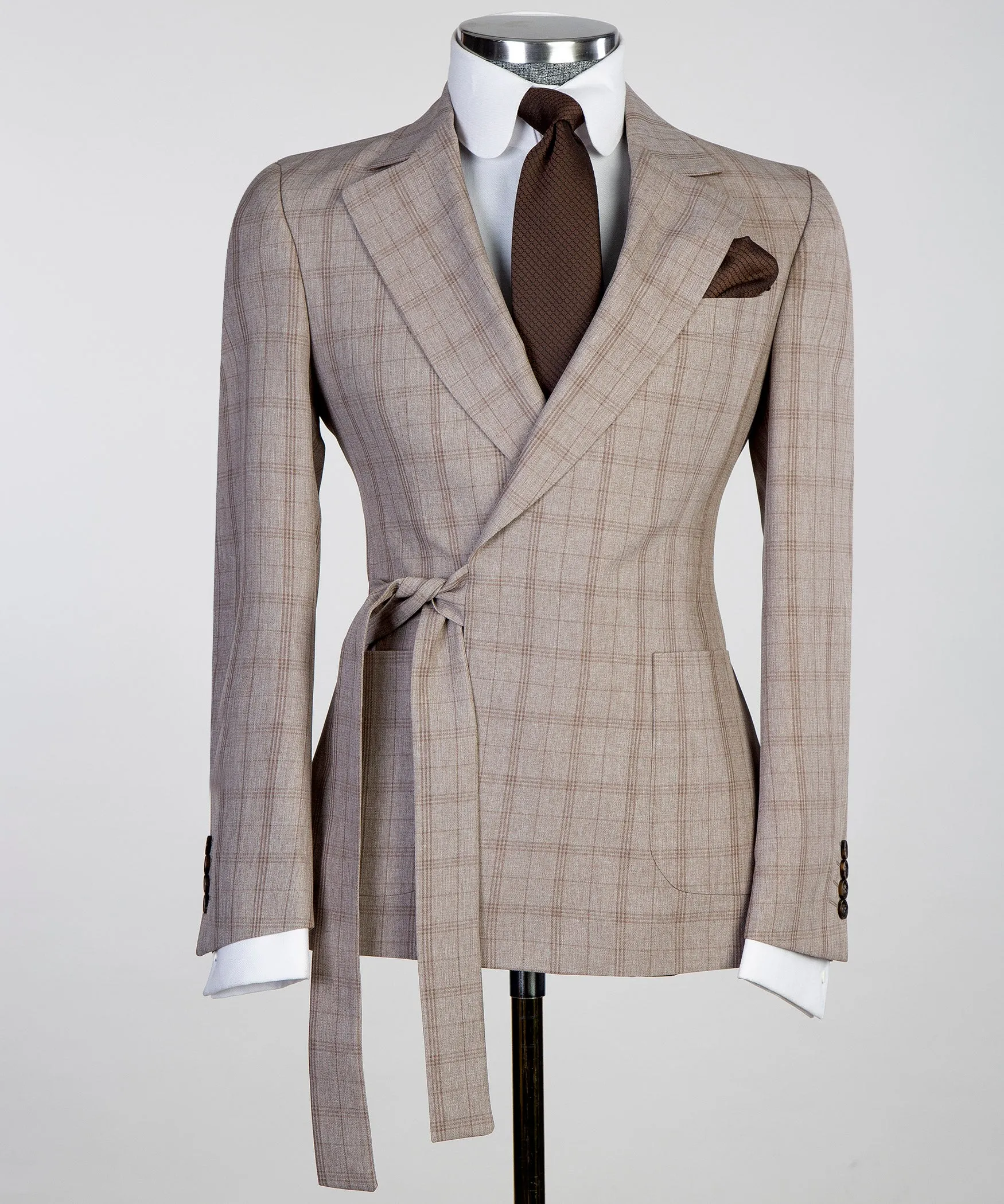 Light Brown Belted Suit