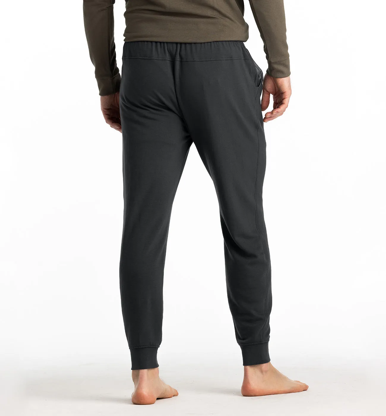 Men's Bamboo Lightweight Fleece Jogger - Black Sand