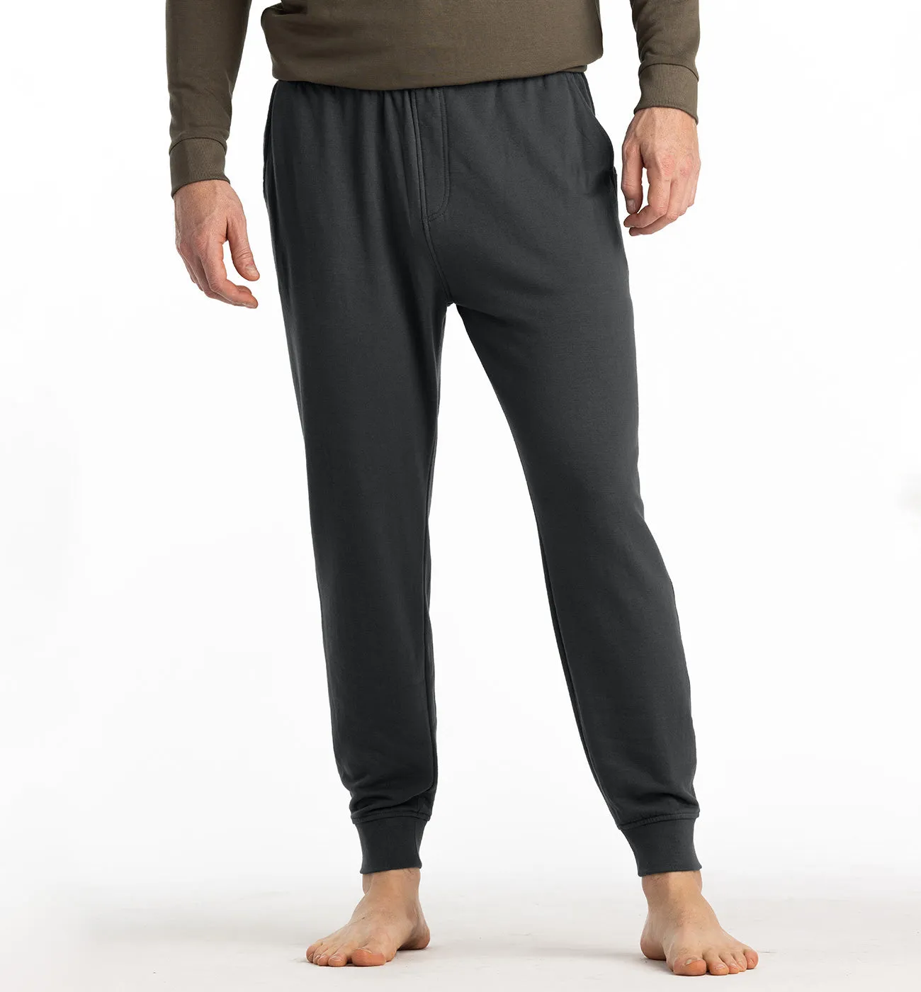 Men's Bamboo Lightweight Fleece Jogger - Black Sand