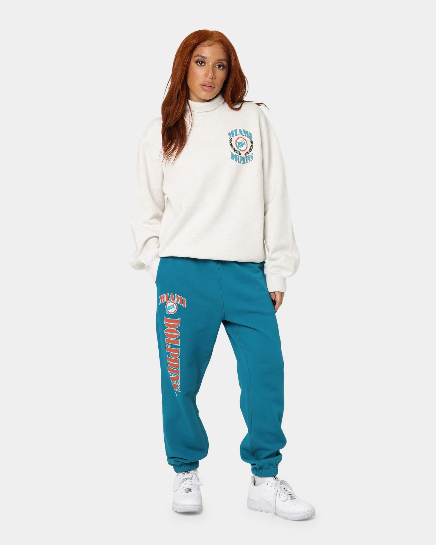 Mitchell & Ness Women's Miami Dolphins Arched Logo Sweat Pants Faded Teal