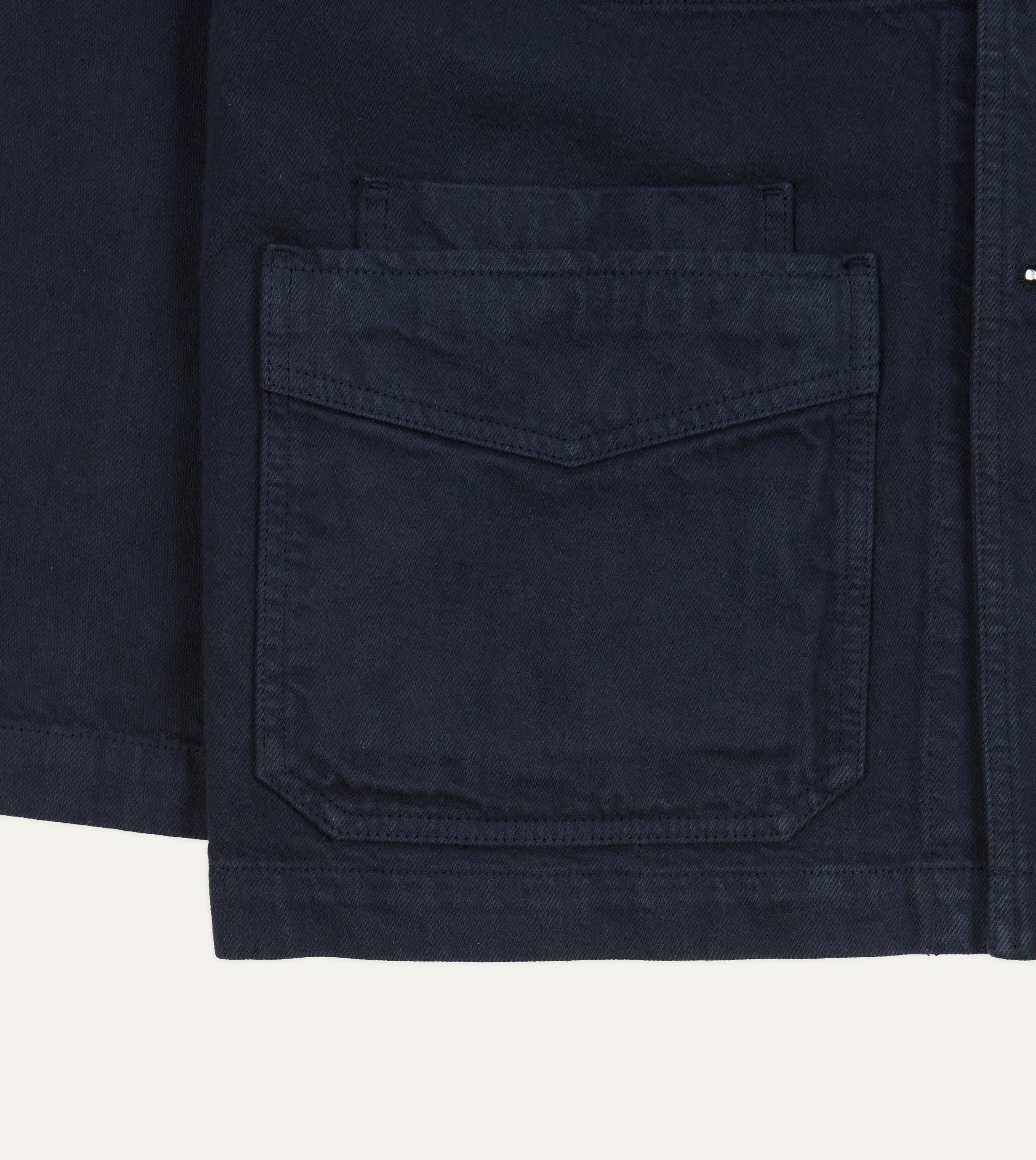 Navy Heavy Twill Cotton Five-Pocket Chore Jacket