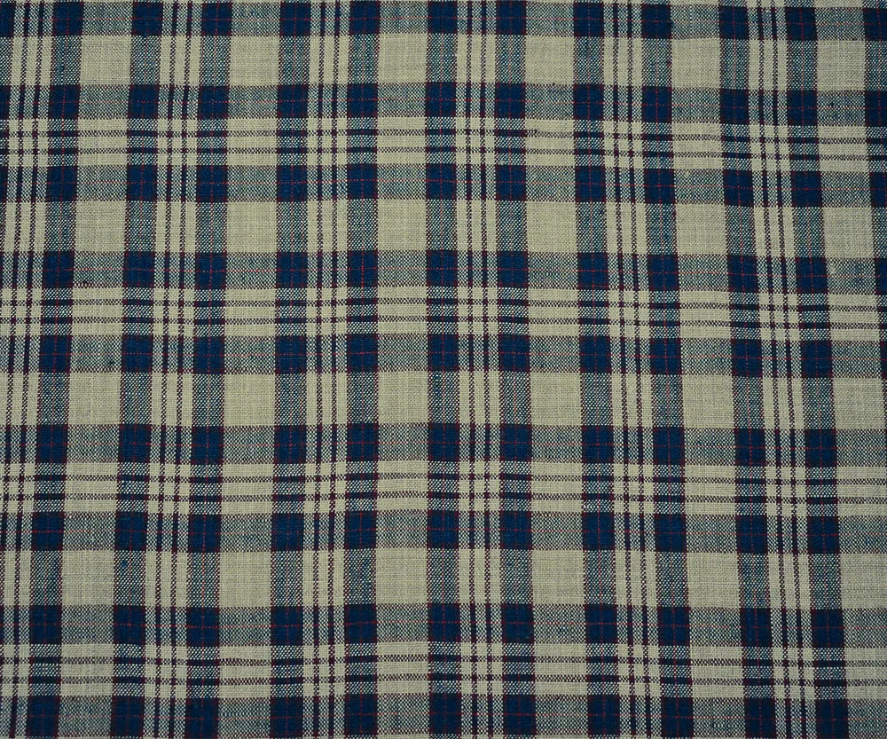 Navy-Taupe-Multi Moygashel Washed Plaid Irish Linen Woven Fabric