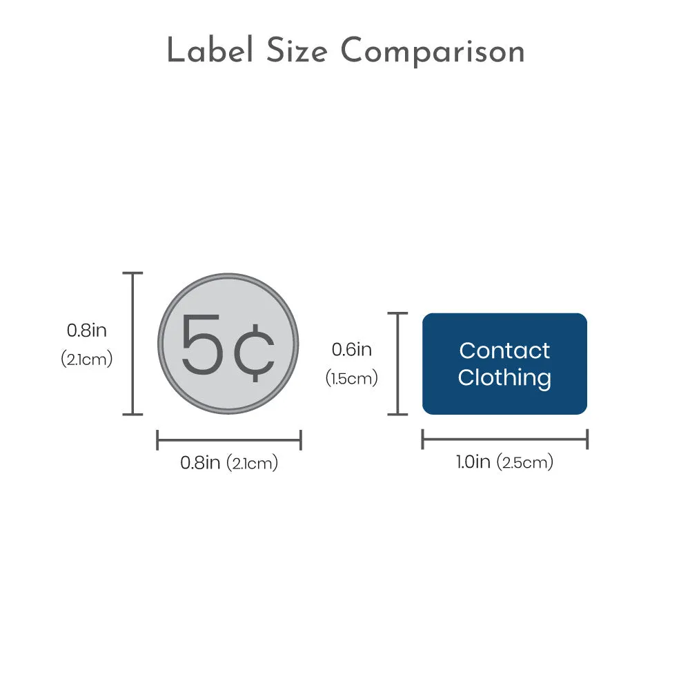 Neutral Color Contact Clothing Labels