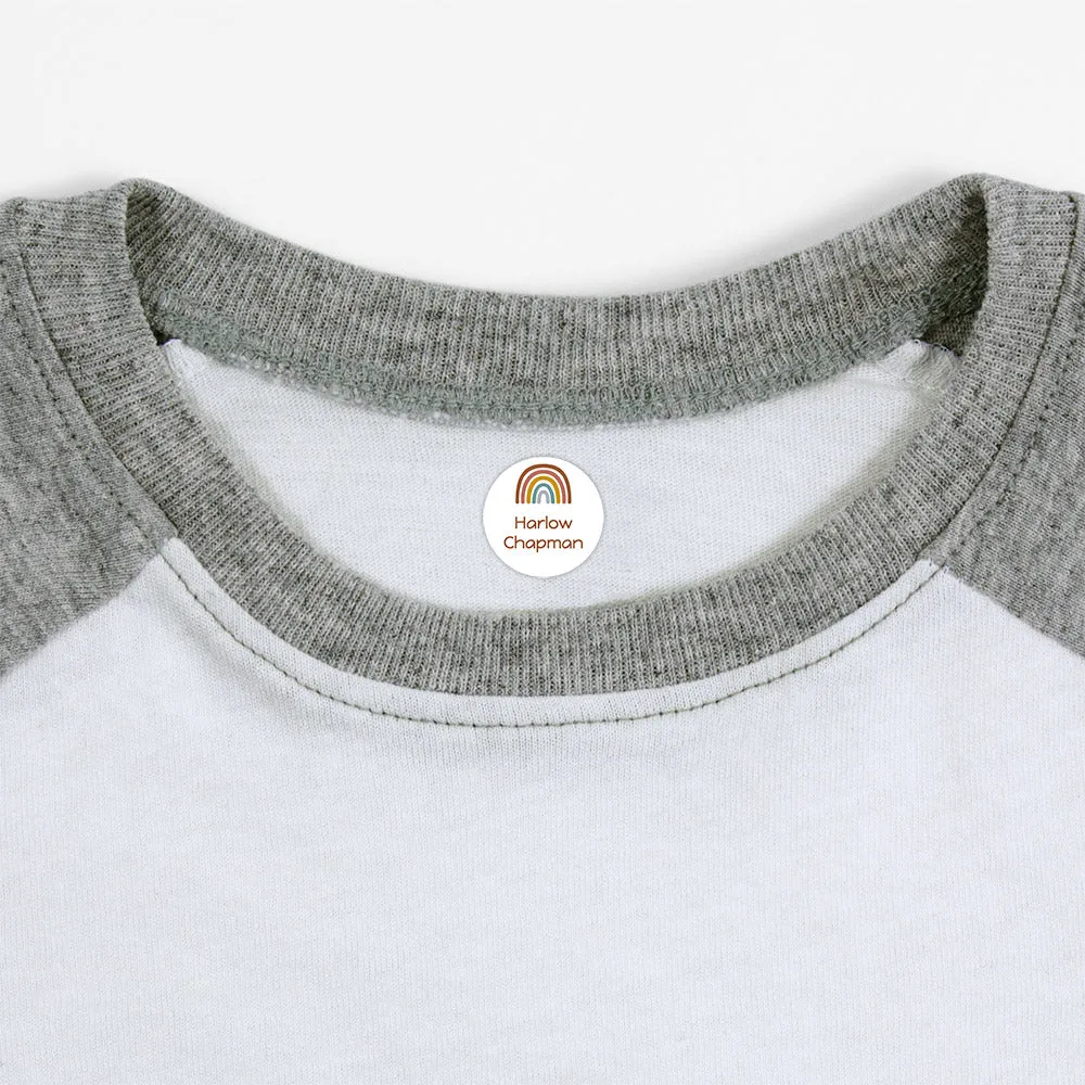 Neutral Rainbow Iron-On Clothing Labels