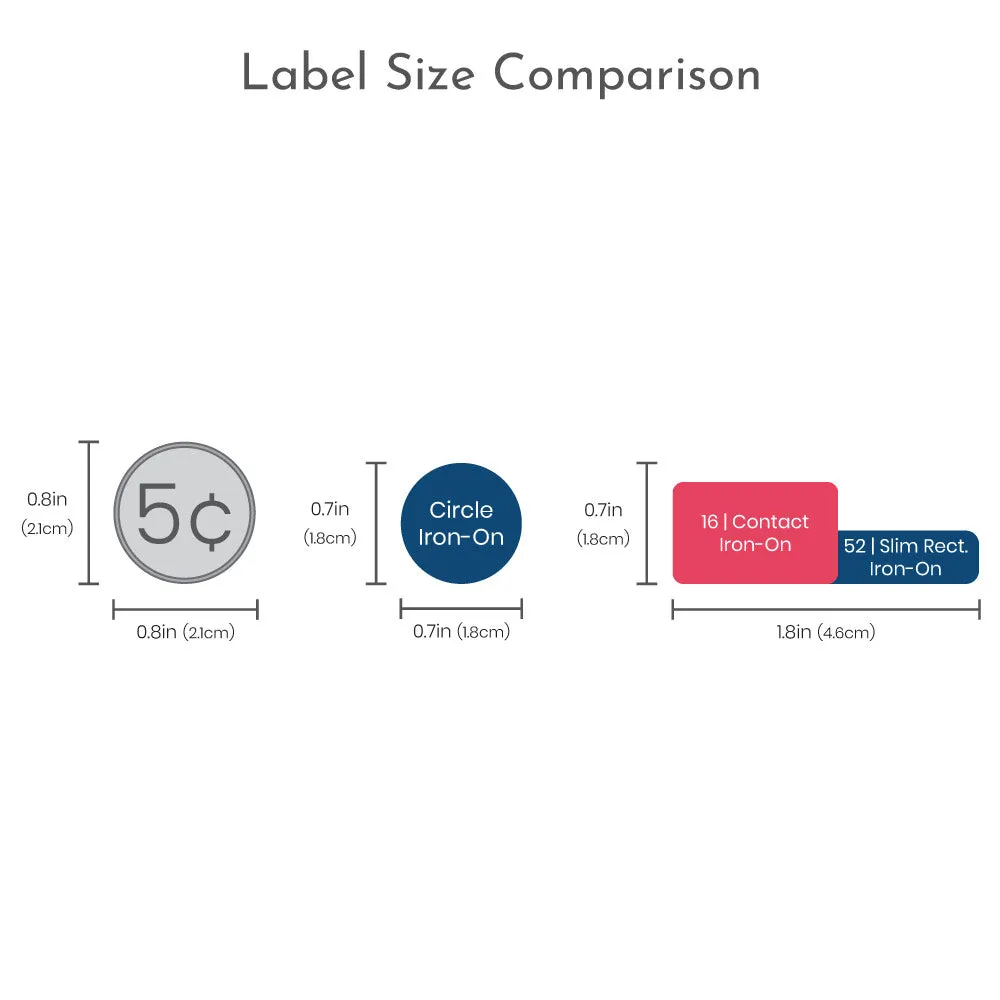 Neutral Rainbow Iron-On Clothing Labels