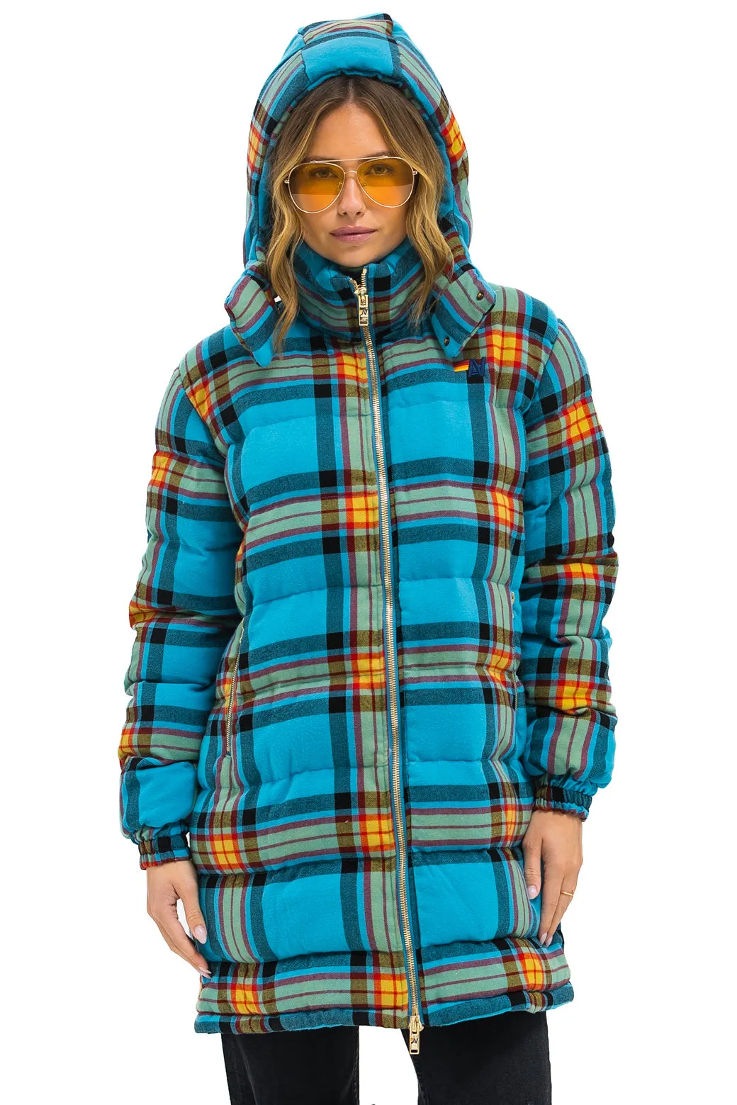 PLAID UNISEX LONG TREKKER JACKET - JACKSON PLAID