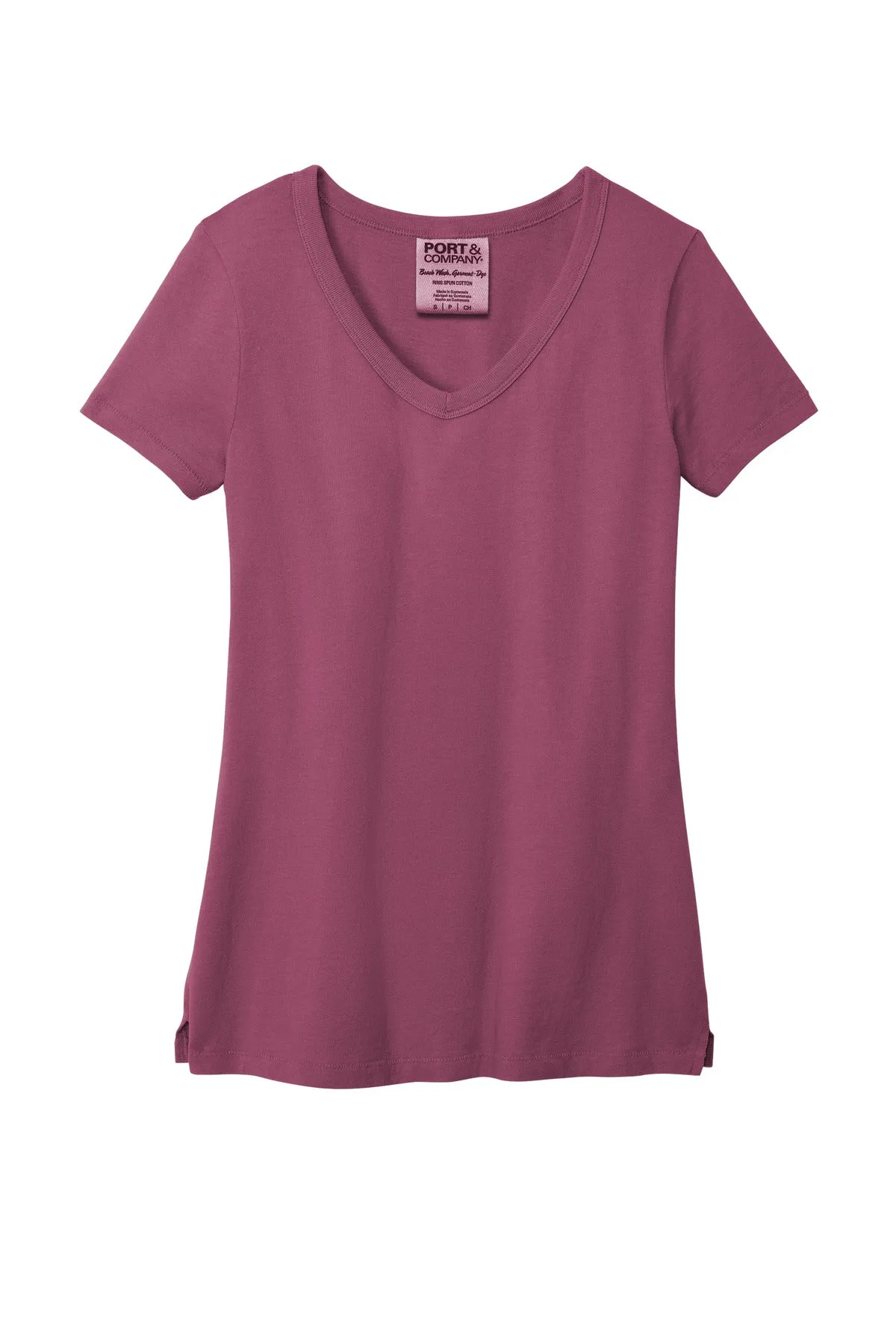 Port & Company Ladies Beach Wash Garment-Dyed V-Neck Tee LPC099V