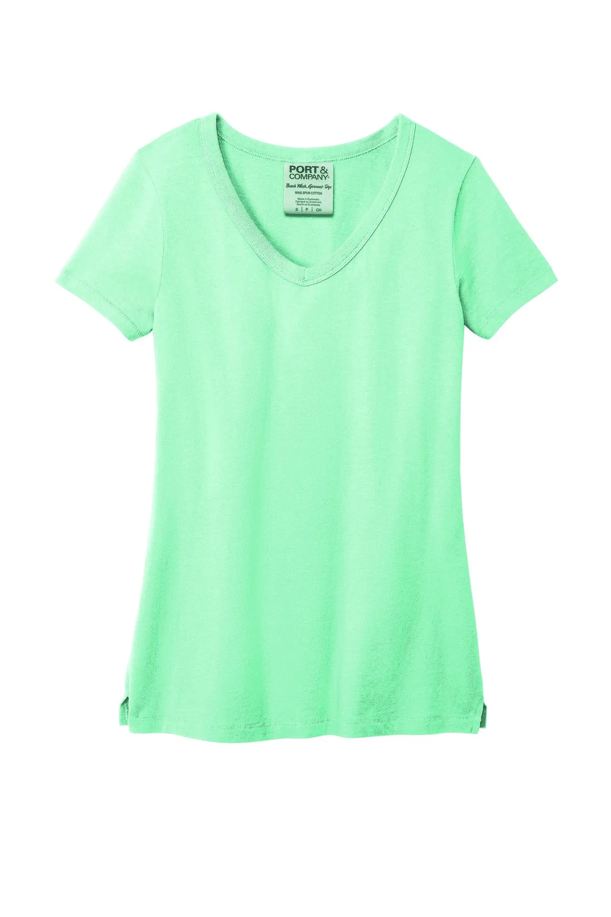 Port & Company Ladies Beach Wash Garment-Dyed V-Neck Tee LPC099V