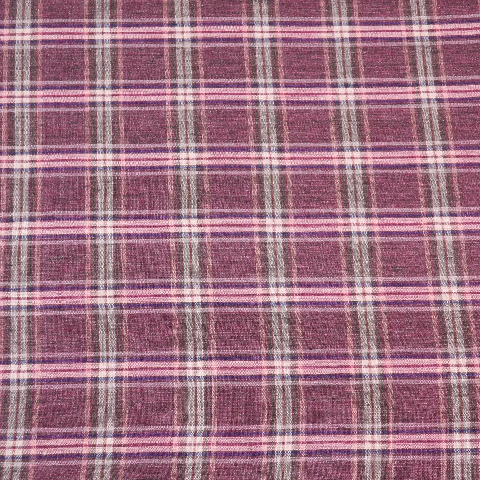 Purple Plaid Outlet Linen Suiting Holland & Sherry Fabric