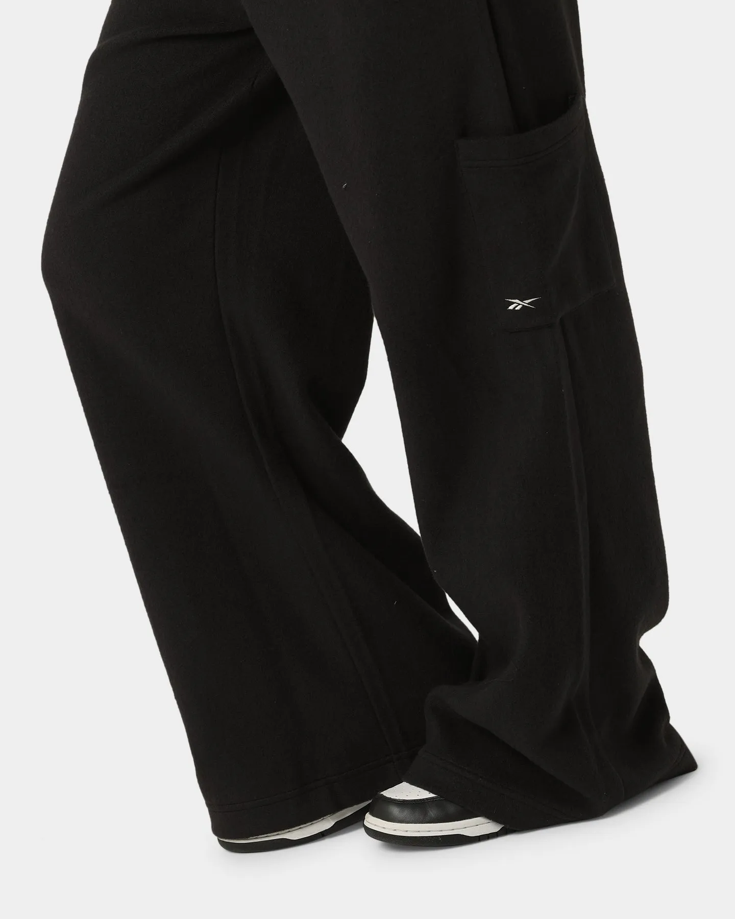 Reebok Women's Classic Fleece Wide Leg Pants Black