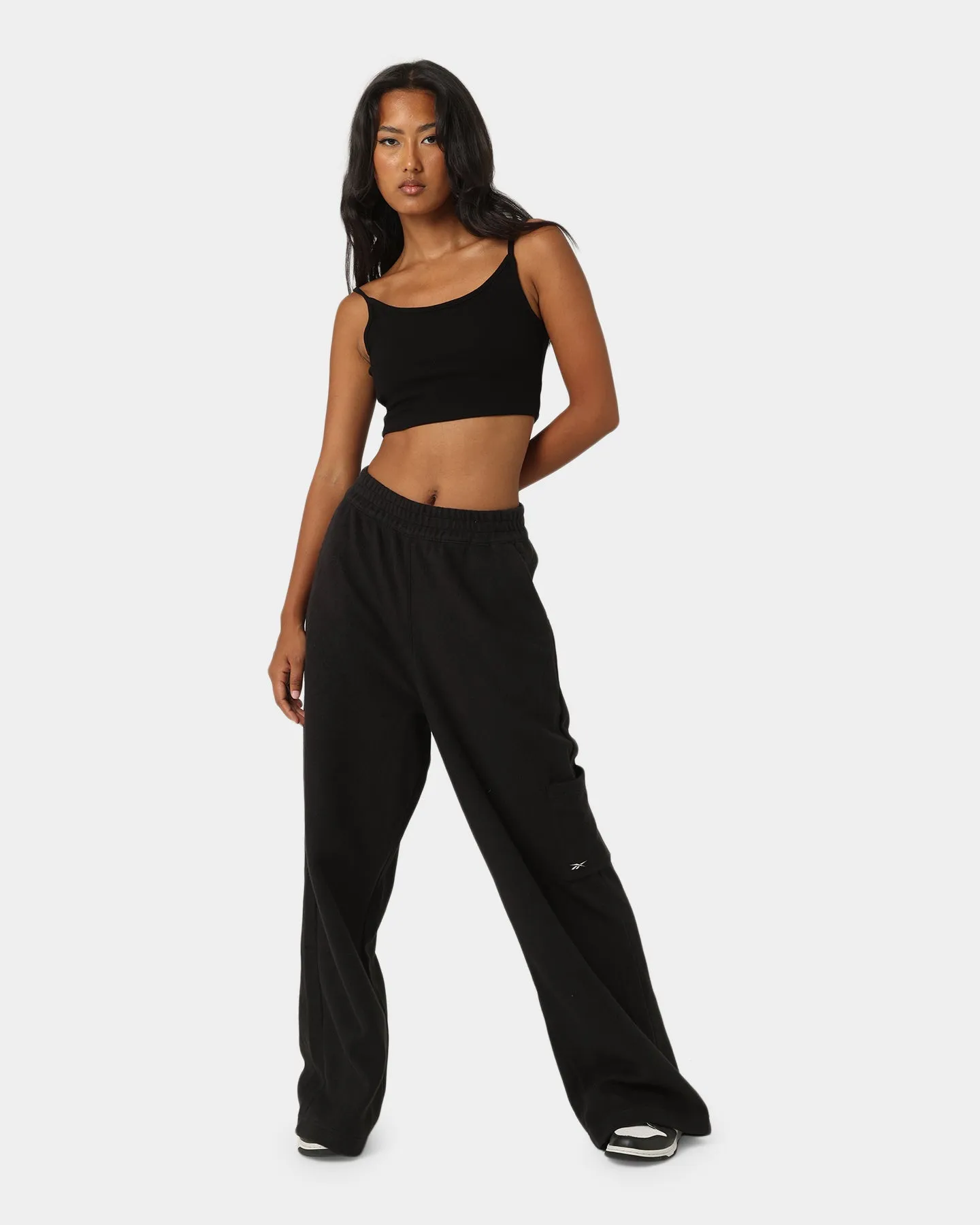 Reebok Women's Classic Fleece Wide Leg Pants Black