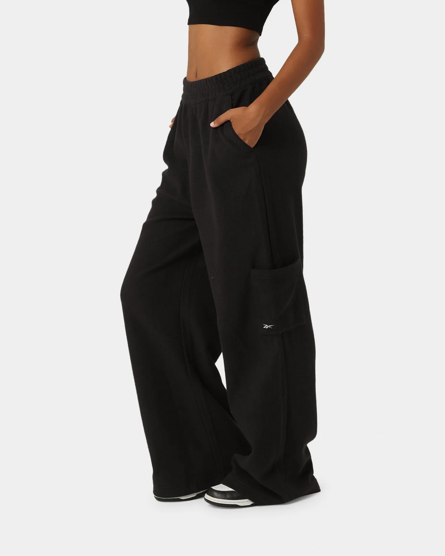 Reebok Women's Classic Fleece Wide Leg Pants Black