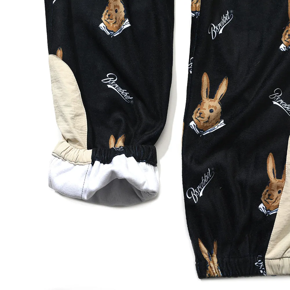 ROYAL FLEECE JOGGER PANTS BEAR RABBIT BLACK