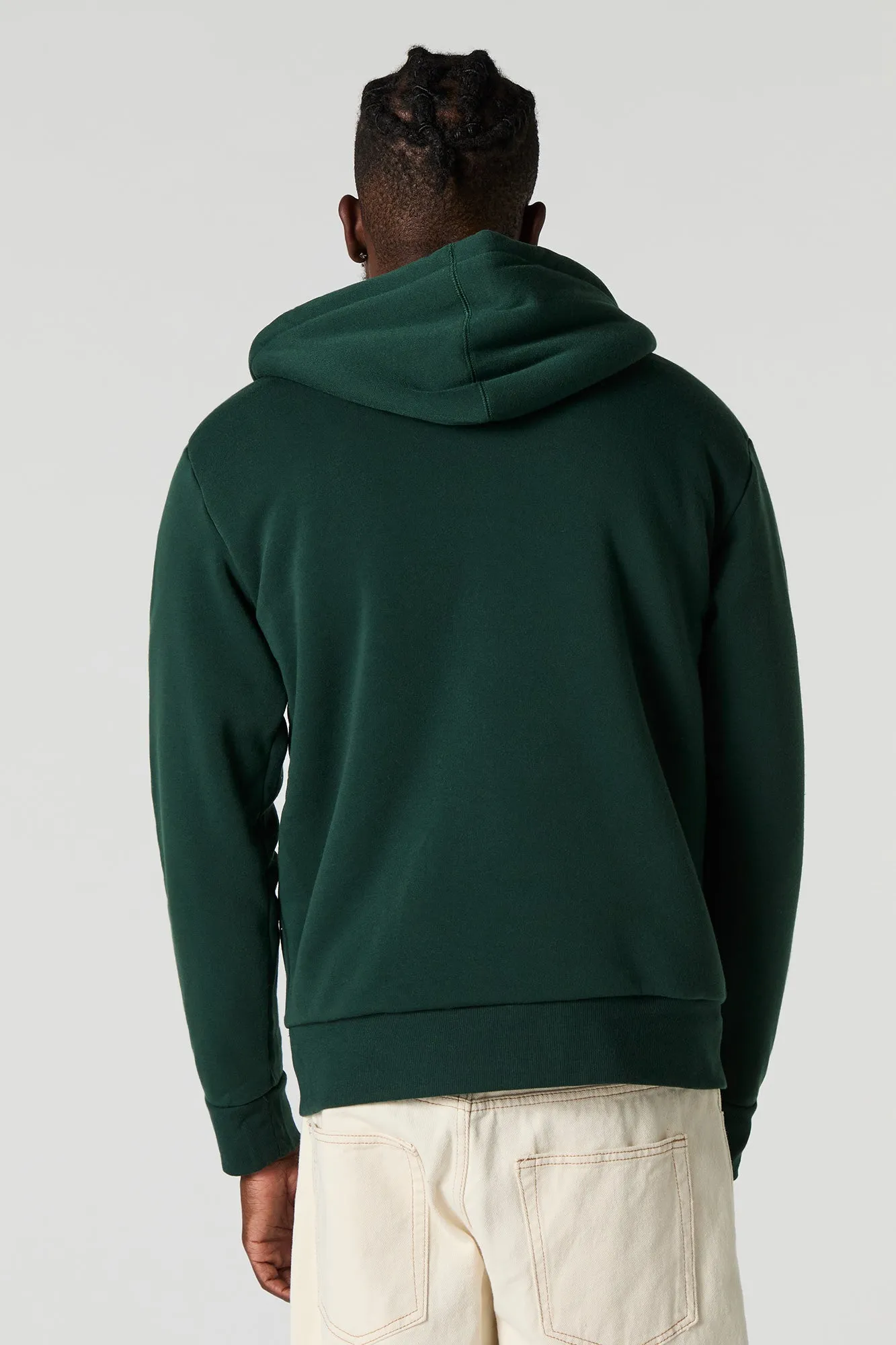 Sherpa Lined Zip-Up Fleece Hoodie