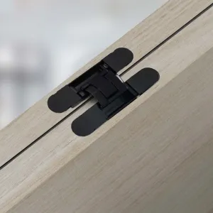 Single Cerberus Strong Matt Black Concealed Hinge - 140x30mm - Not Fire Rated