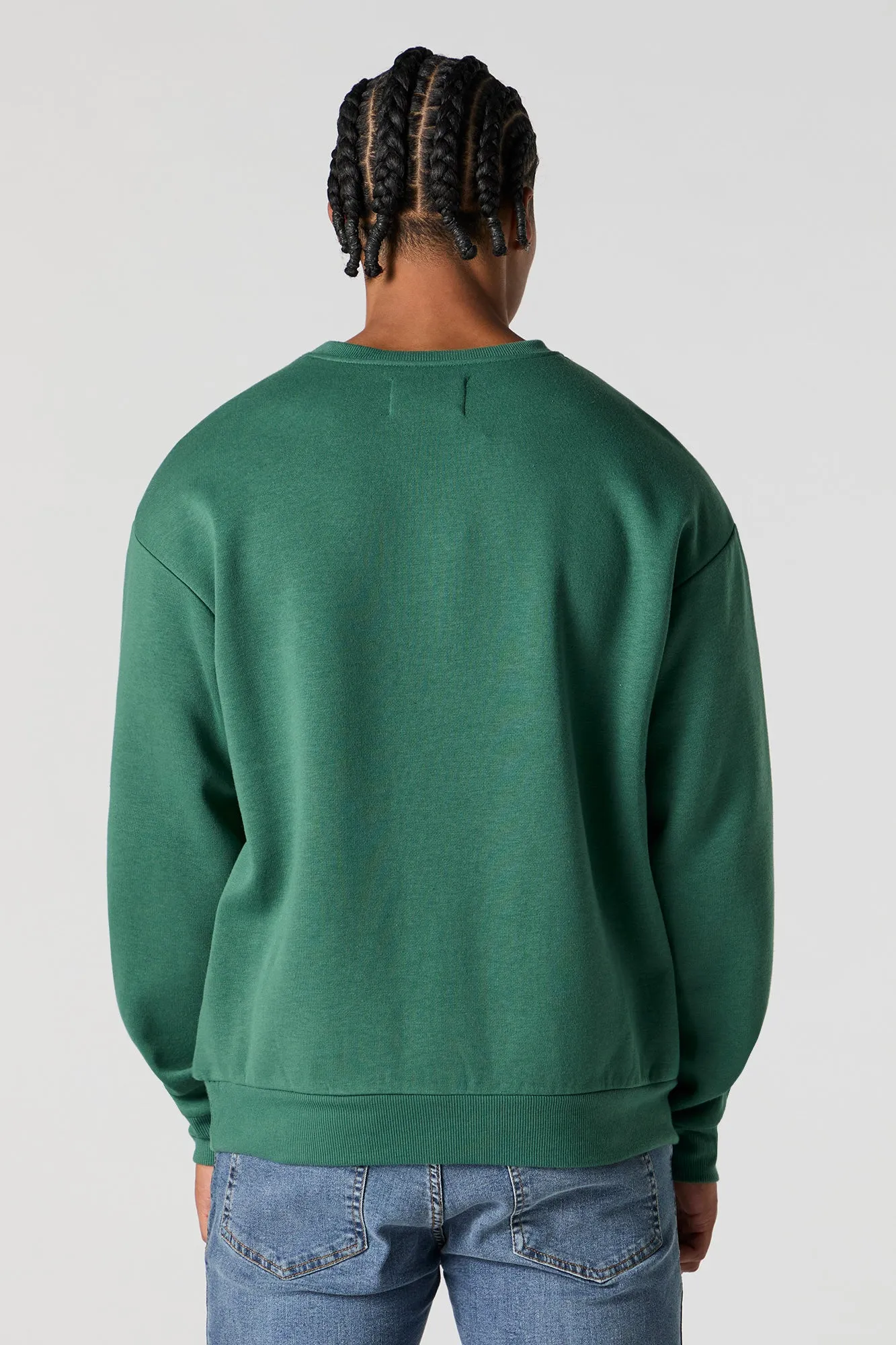 Solid Fleece Crewneck Sweatshirt