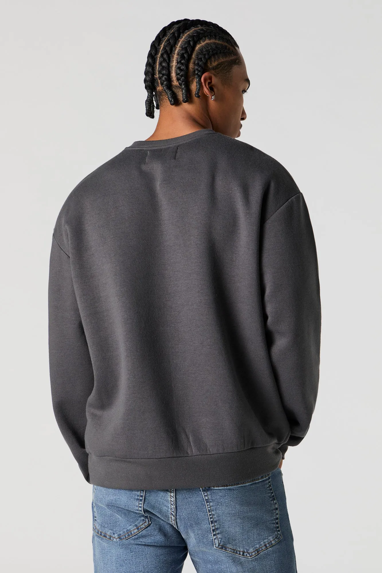 Solid Fleece Crewneck Sweatshirt