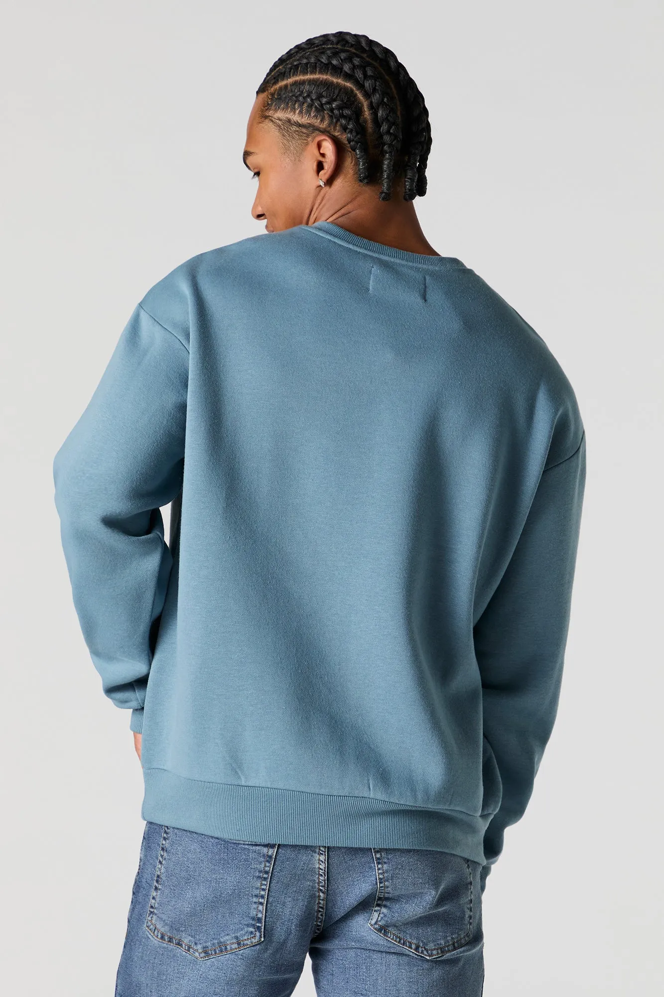 Solid Fleece Crewneck Sweatshirt