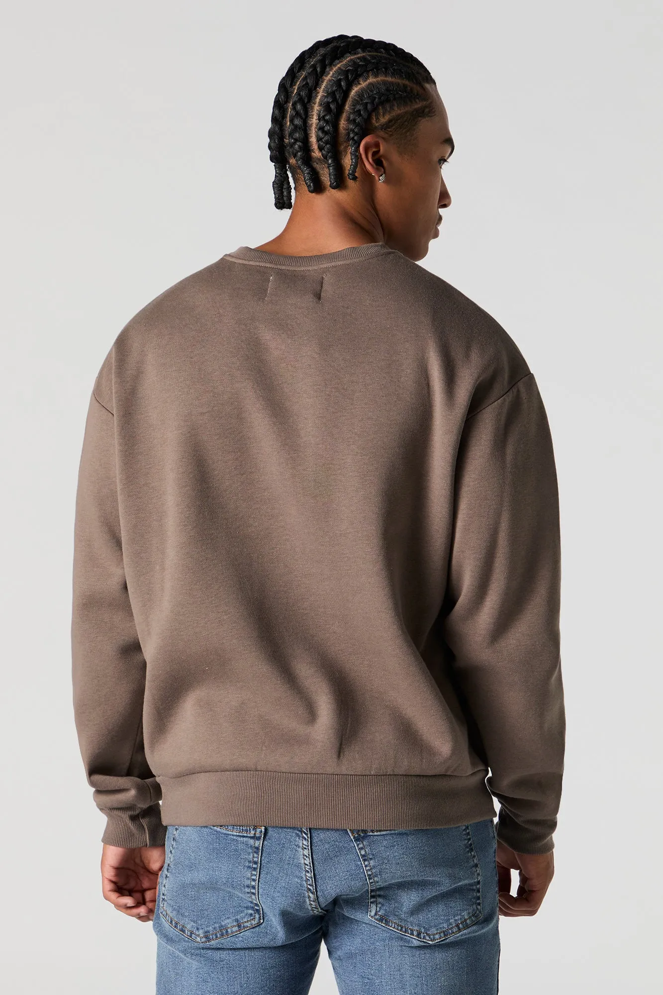 Solid Fleece Crewneck Sweatshirt