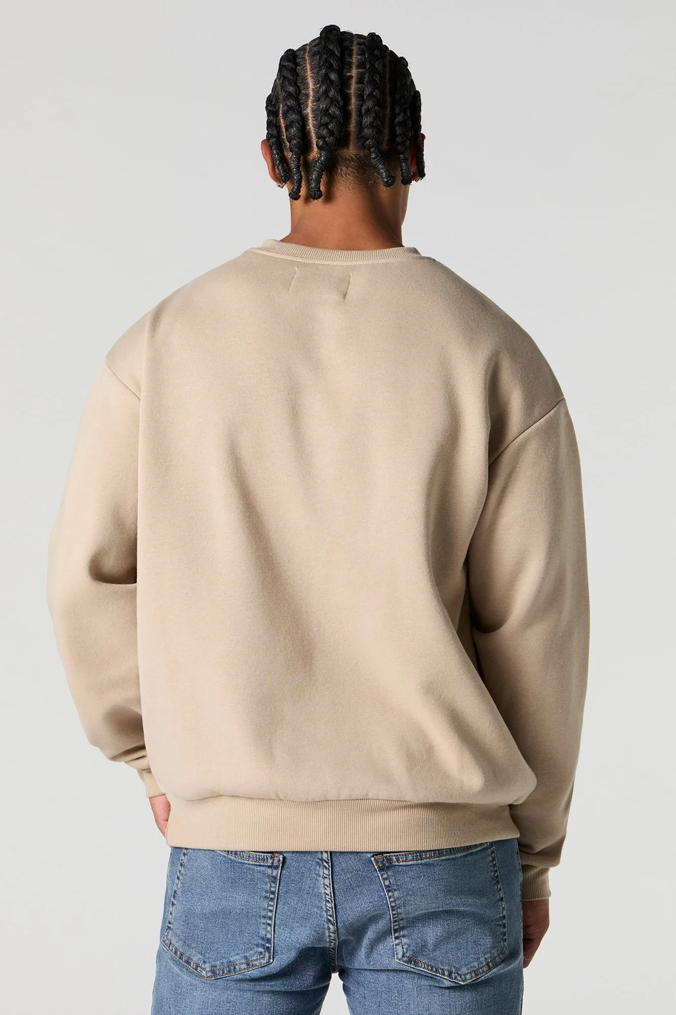 Solid Fleece Crewneck Sweatshirt