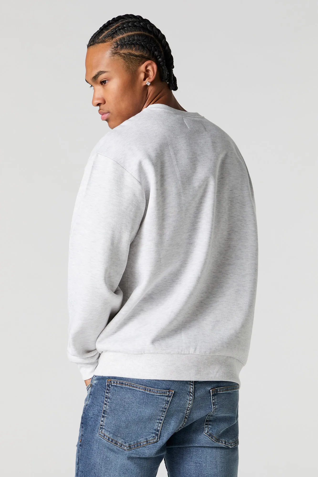 Solid Fleece Crewneck Sweatshirt