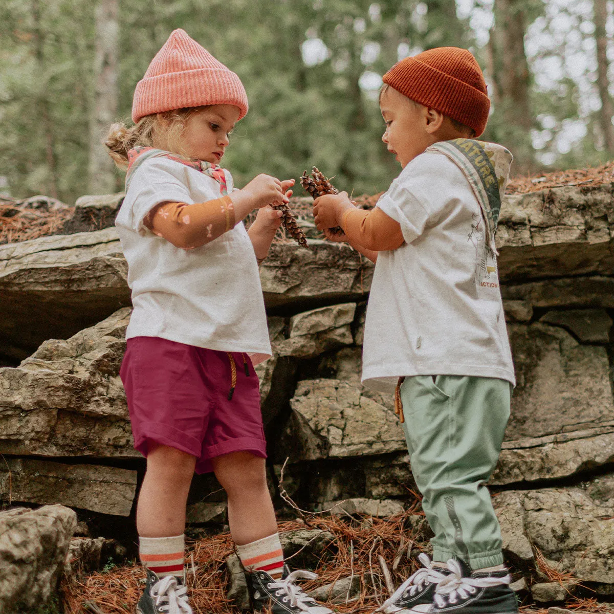 T-shirt brun à manches longues en jersey, bébé || Brown long sleeves t-shirt in jersey, baby