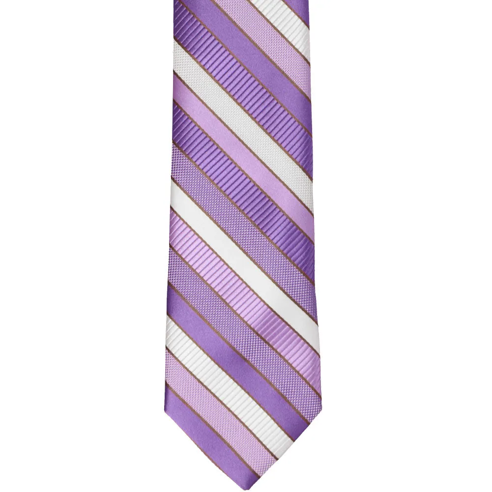 Thistle Purple Douglas Striped Slim Necktie, 2.5" Width