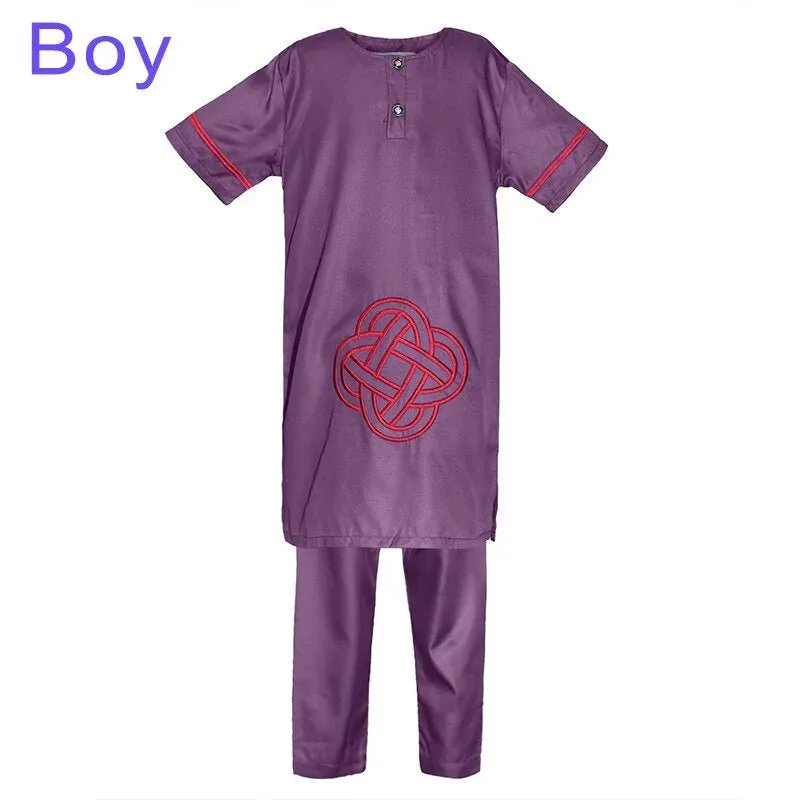 Traditional African Dashiki 2-Piece Set for Boys and Girls: Shirt and Pants in Authentic Style