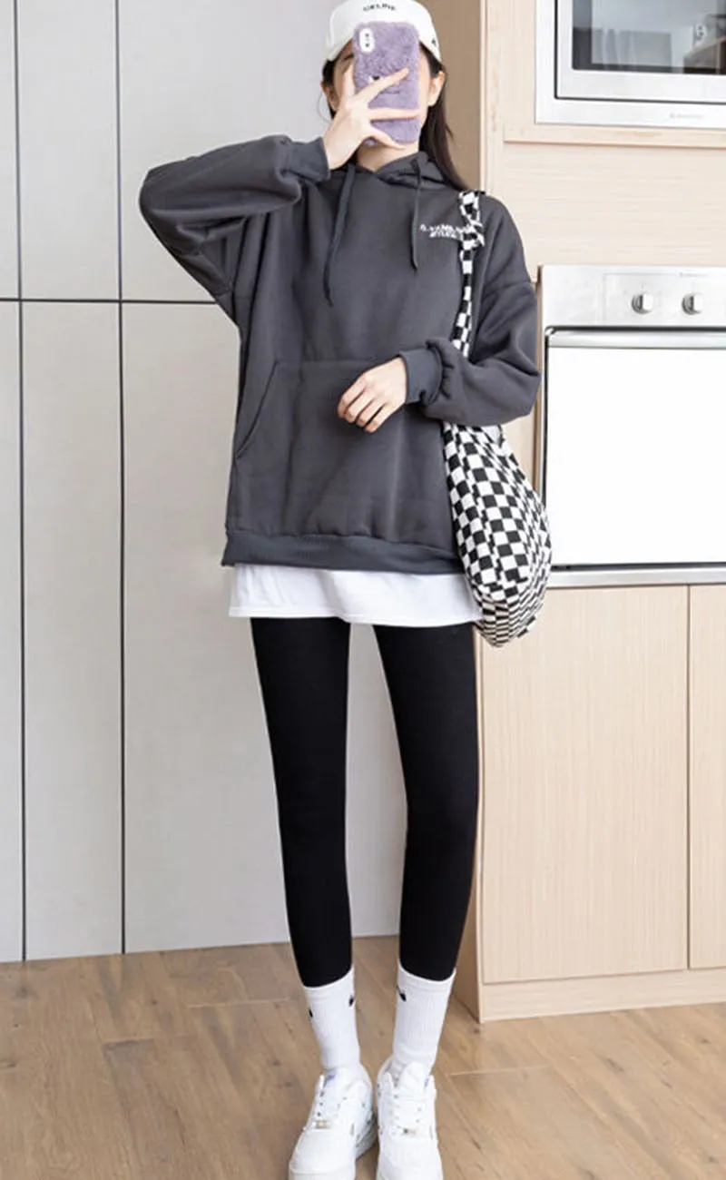 Winter Wool Warm Leggings Casual Thick Fleece Lined Slim Fit Trousers Women Black Gray High Waist Skinny Pants