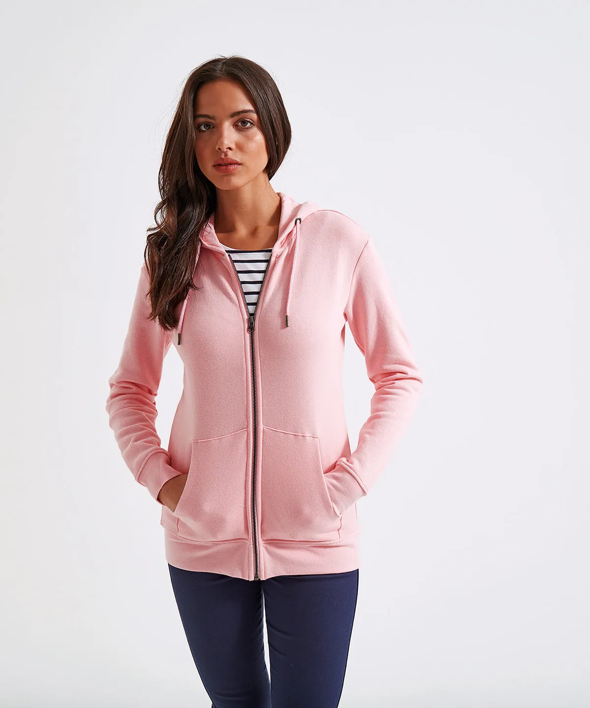 Womens zip-through organic hoodie | Bright Ocean